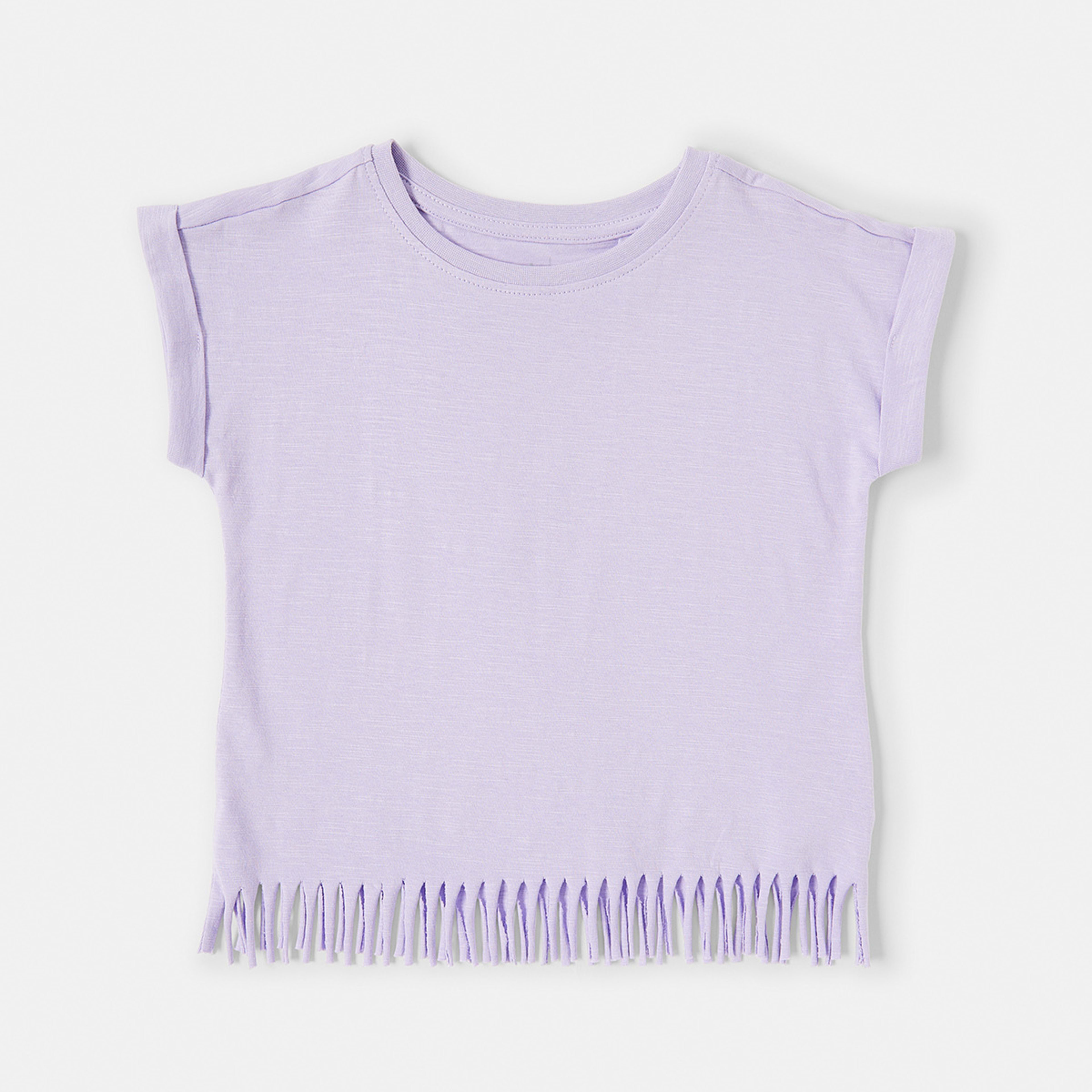 8 Short Sleeve Fringe T-shirt Pst Purple, 8 of 9