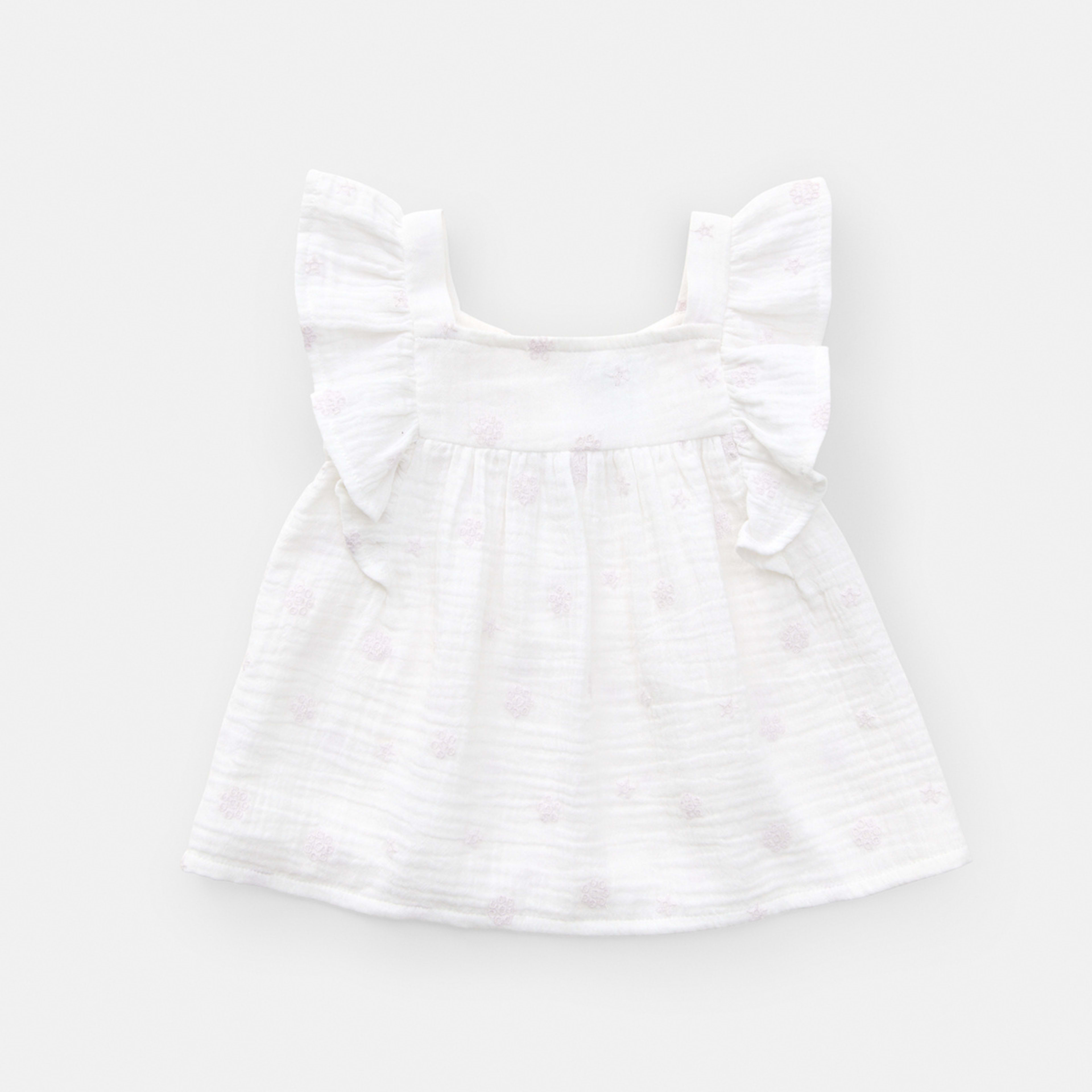 1 Woven Top Whte Flrl, 1 of 3