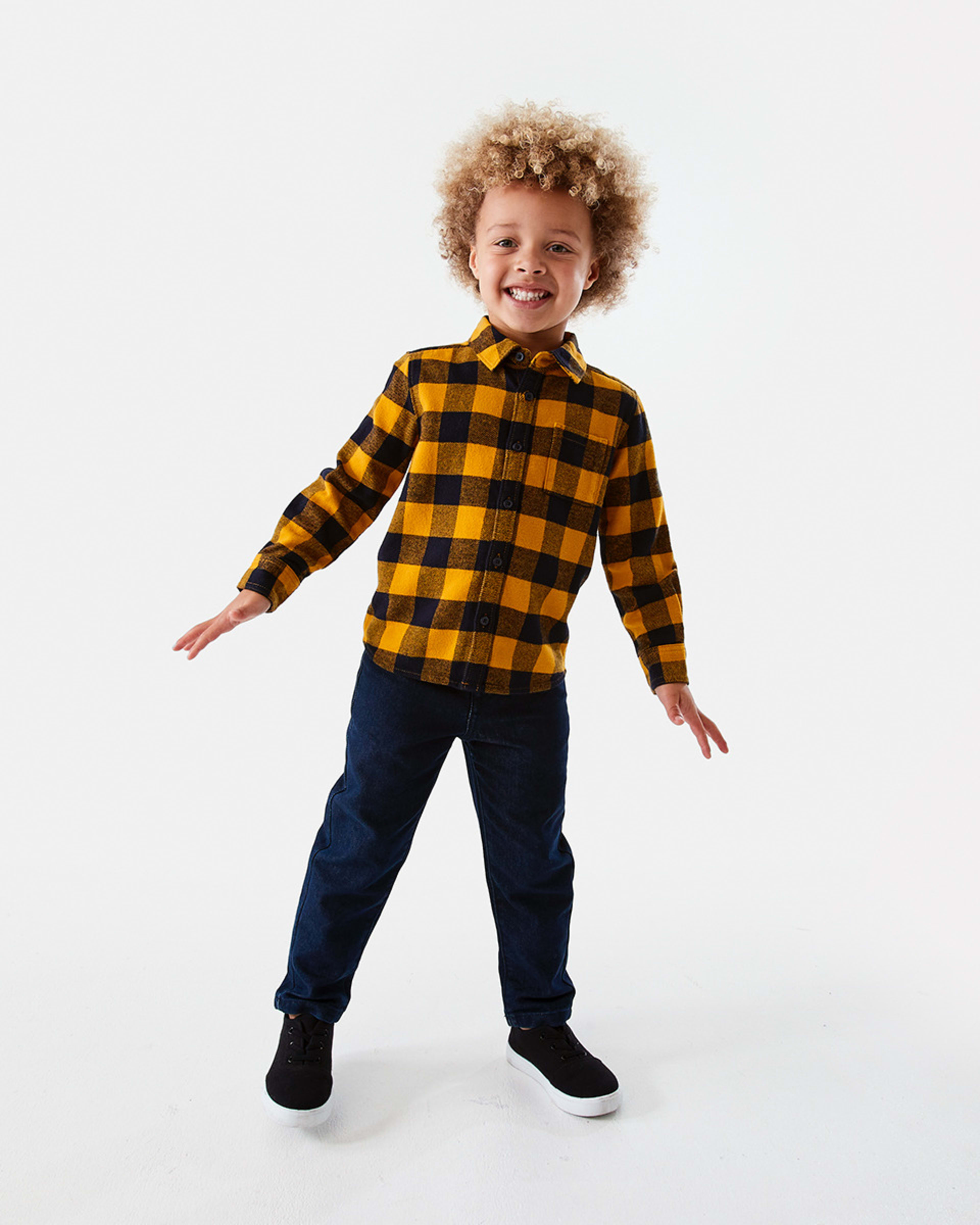 6 Yarn Dye Flannelette Shirt Ylw Check, 6 of 9