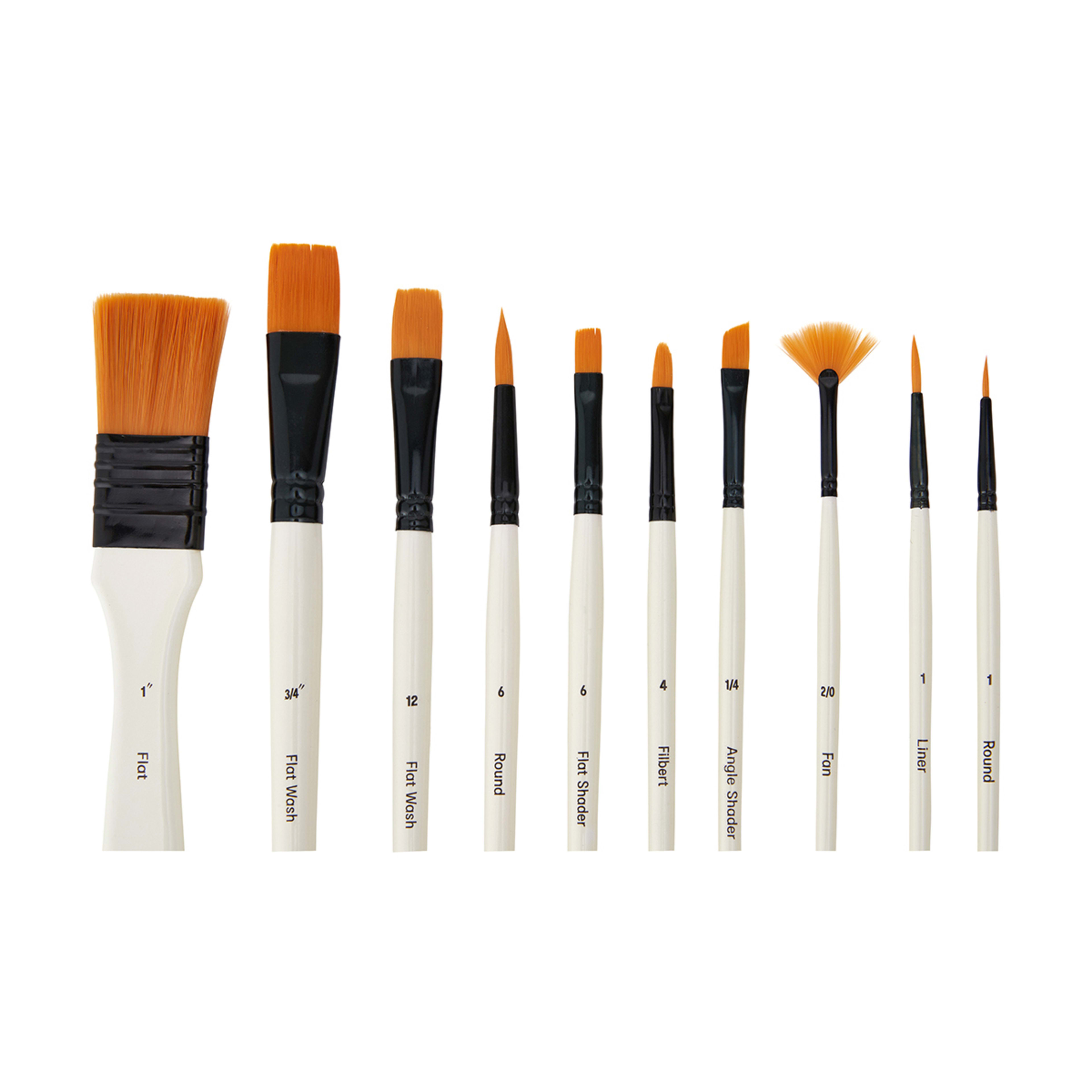 10 Piece Paint Brush Set in Wallet Kmart