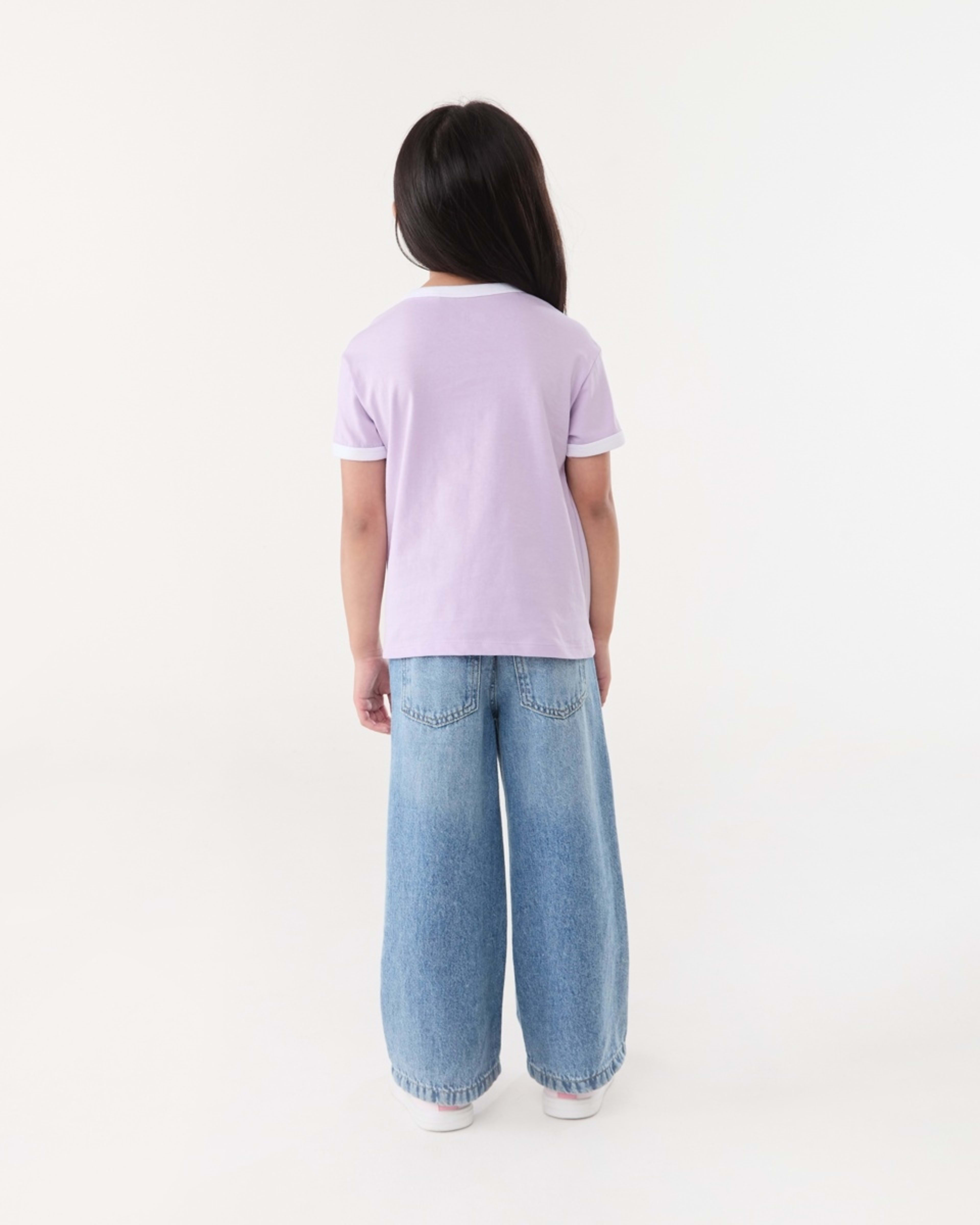 6 Ringer T-shirt NEW YORK BOW PASTEL LILAC, 6 of 6