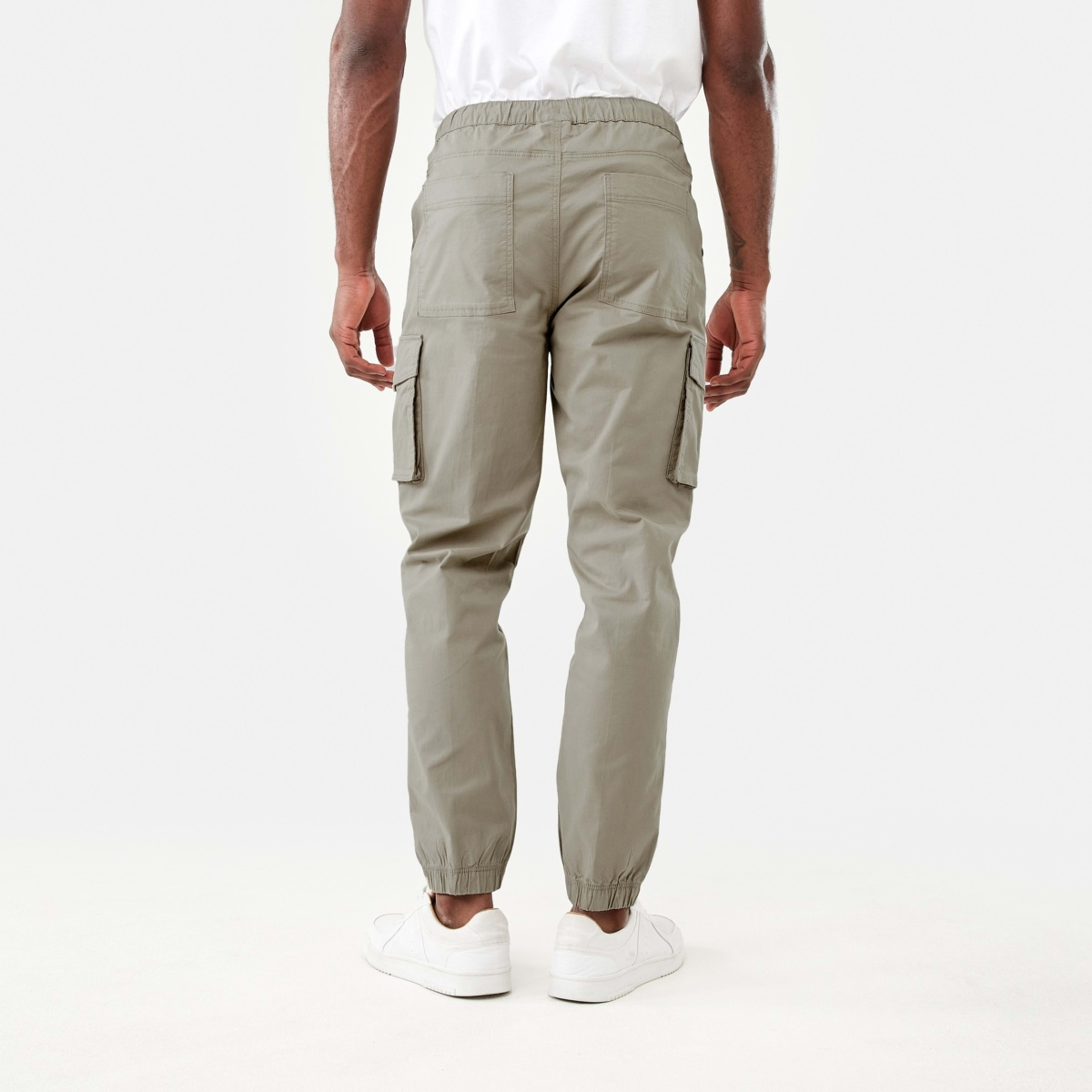 3 Elastic Waist and Cuffed Cargo Pants Aluminium, 3 of 7