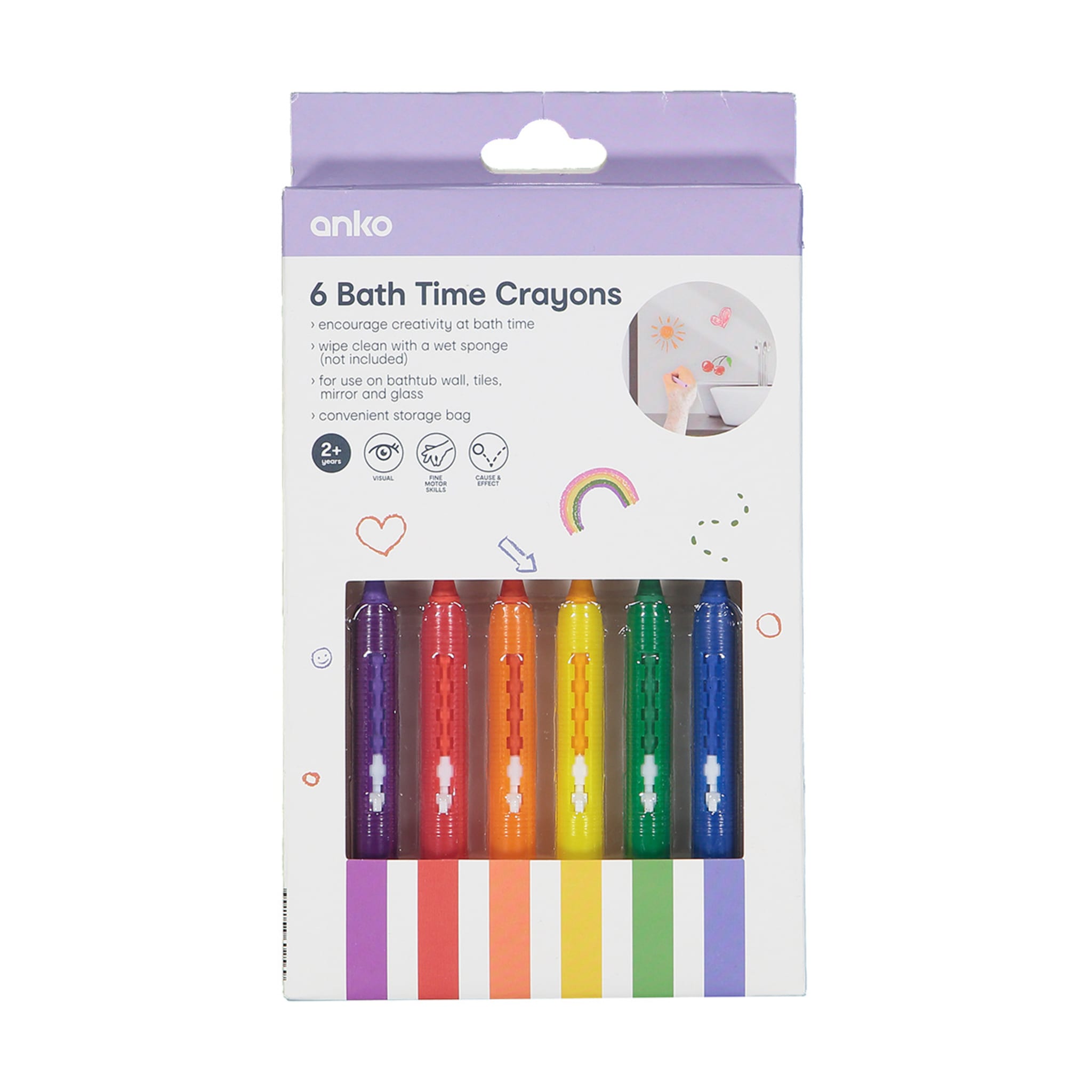 6 Pack Bath Time Crayons Kmart
