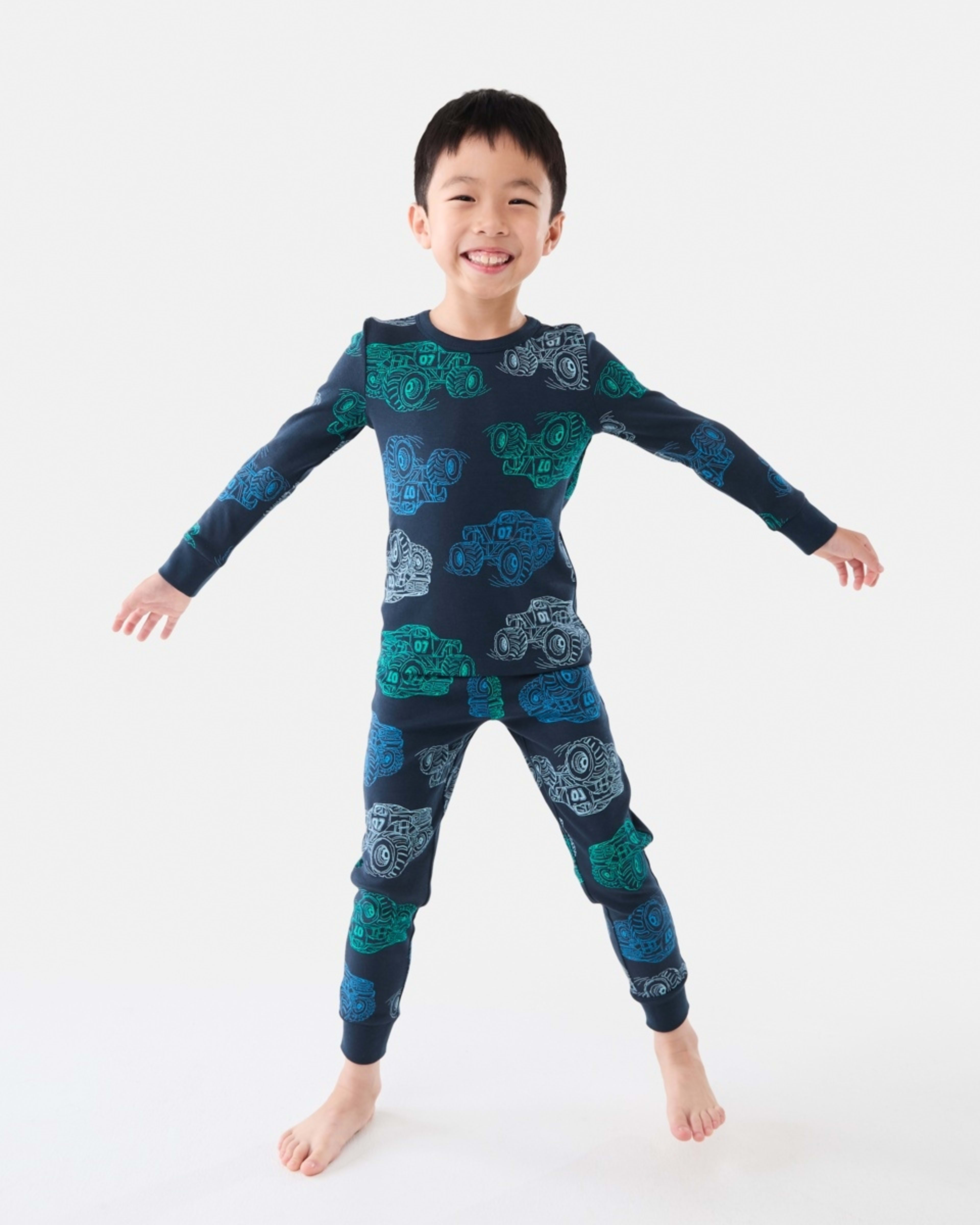1 Rib Pyjama Set Nvy Truck, 1 of 9