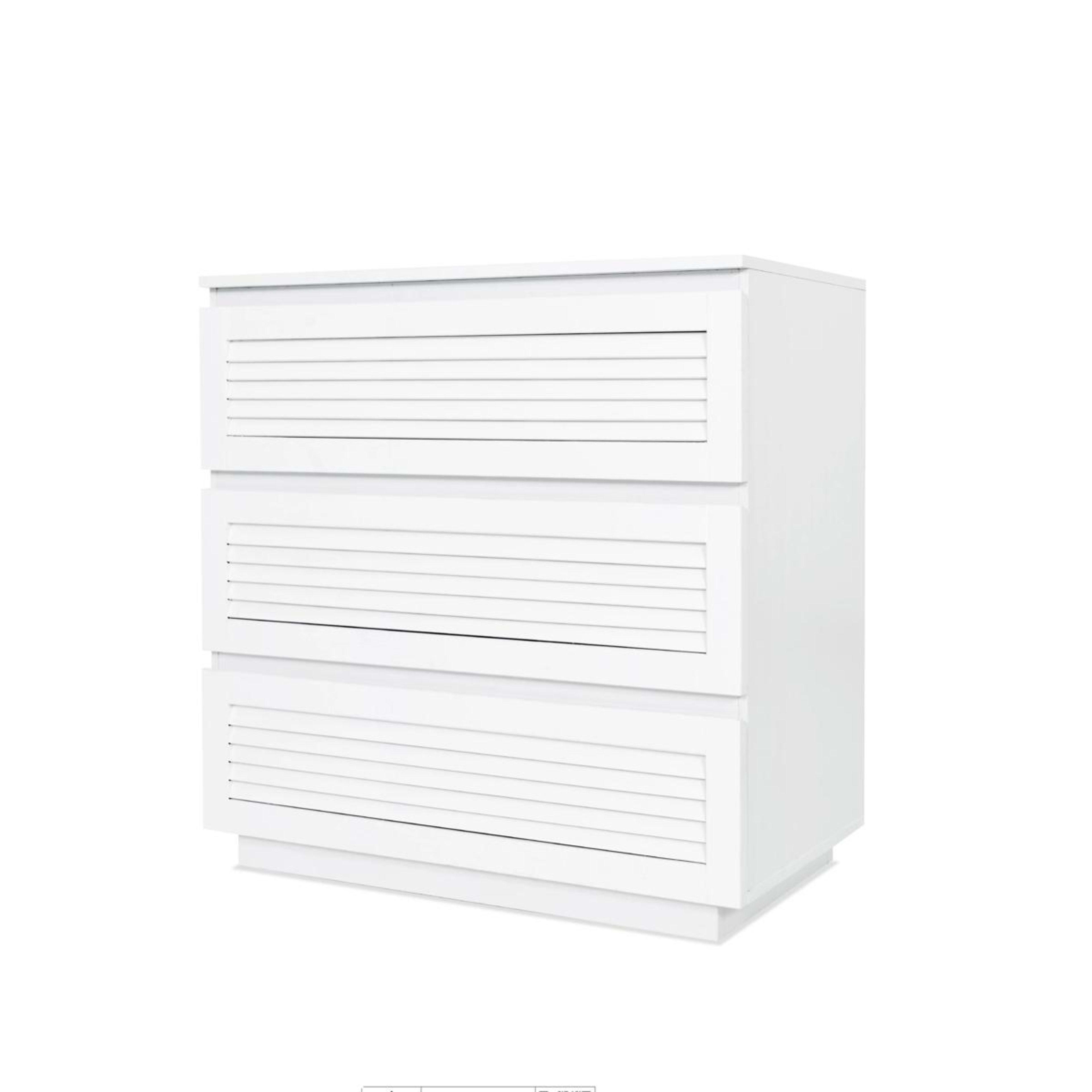 1 Charlie 3 Drawer Chest - White, 1 of 7