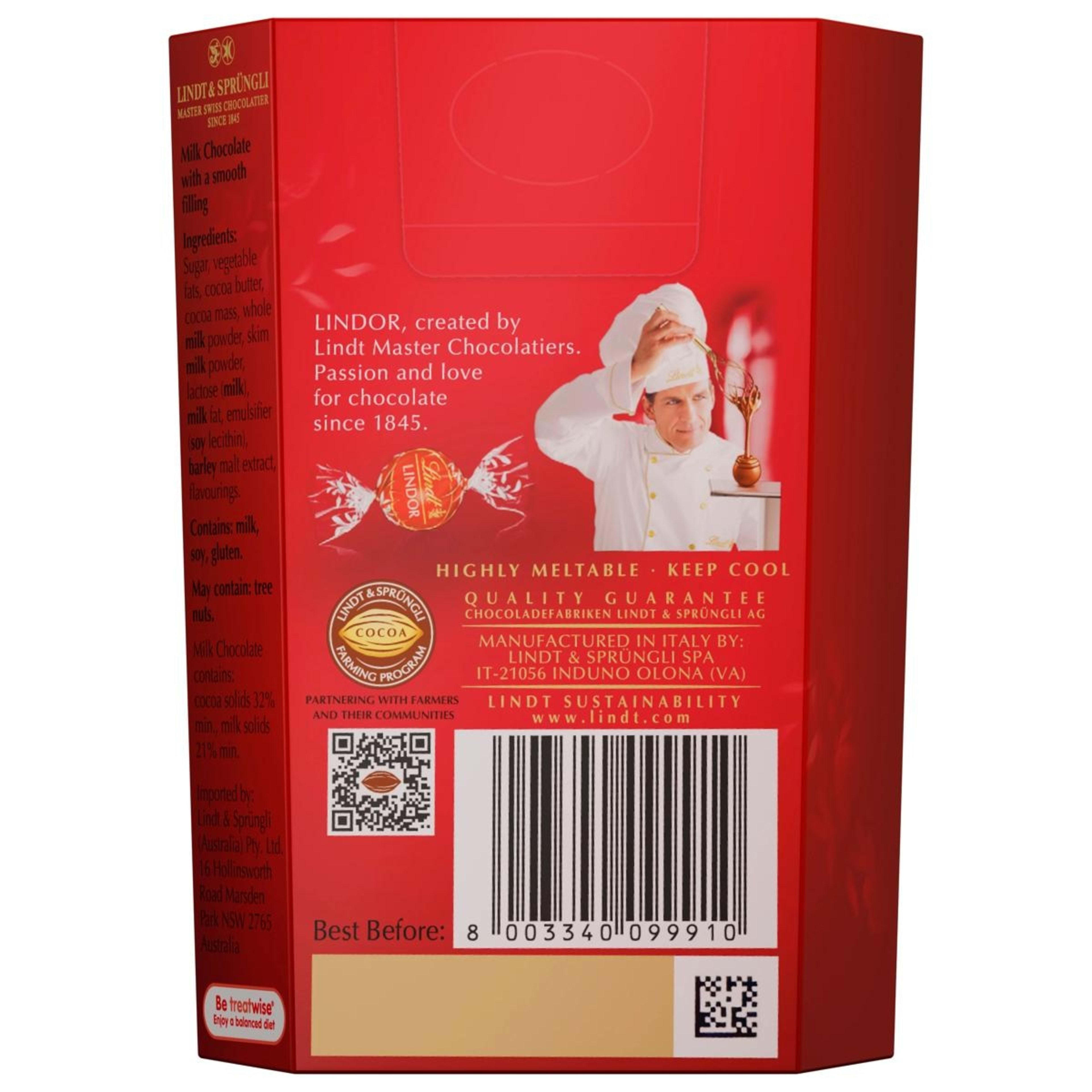 4 Lindt LINDOR Milk Chocolate Cornet 50g, 4 of 8