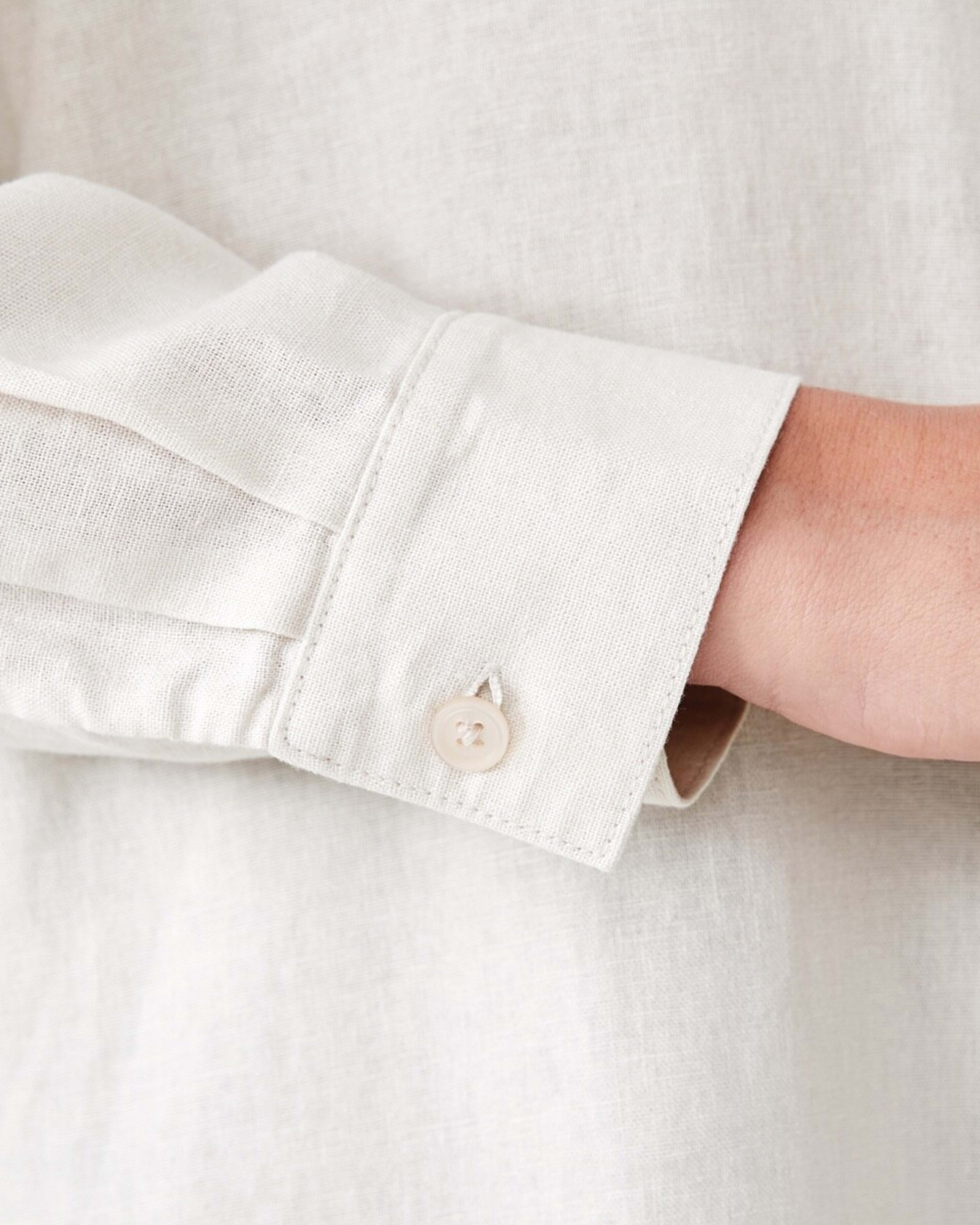 6 Long Sleeve Linen Blend Shirt NATURAL BEIGE, 6 of 6