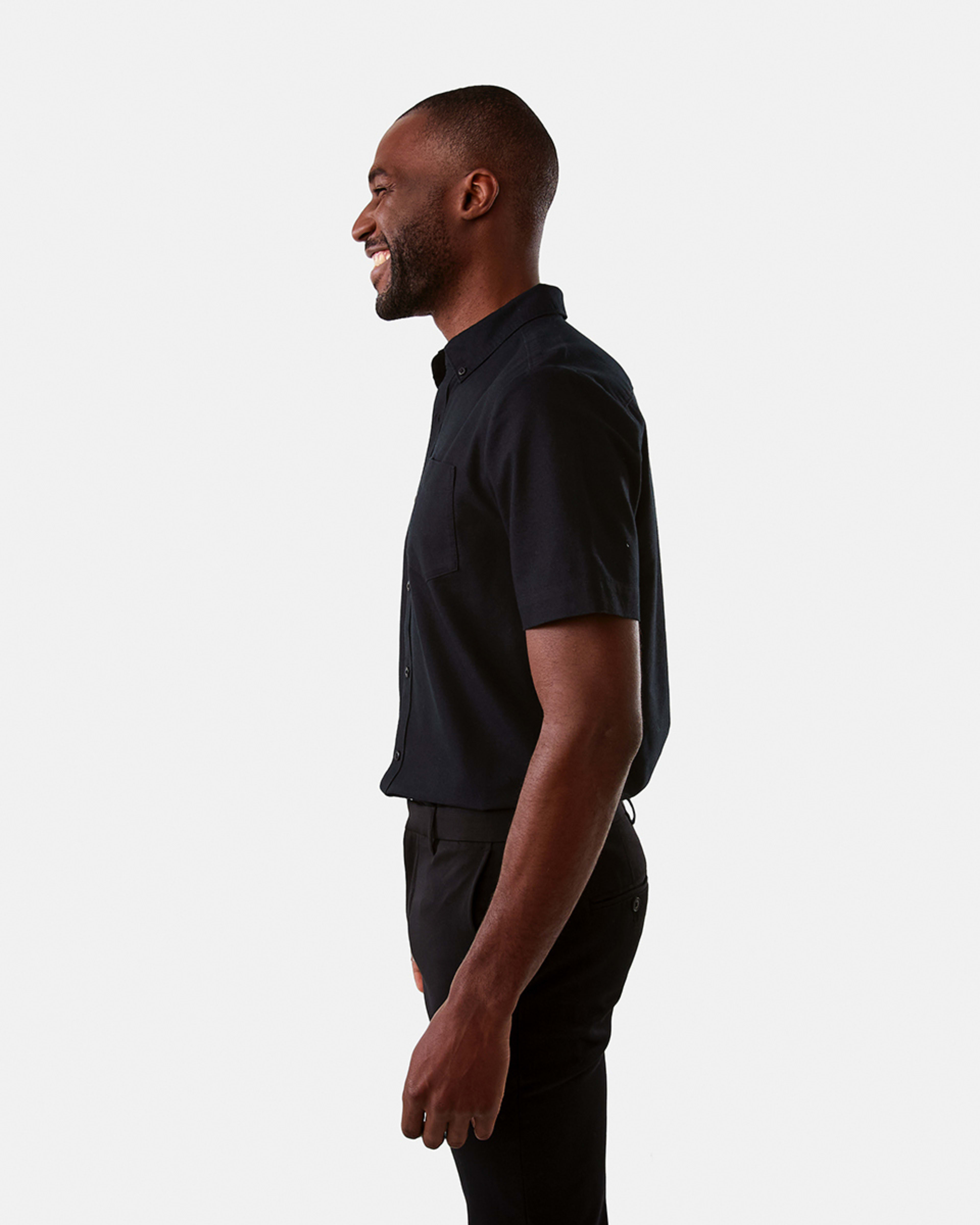2 Short Sleeve Oxford Shirt Black, 2 of 7