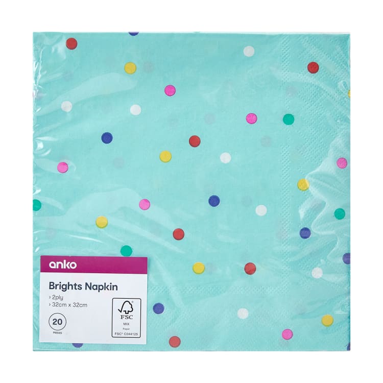 20 Pack Brights Napkins Kmart