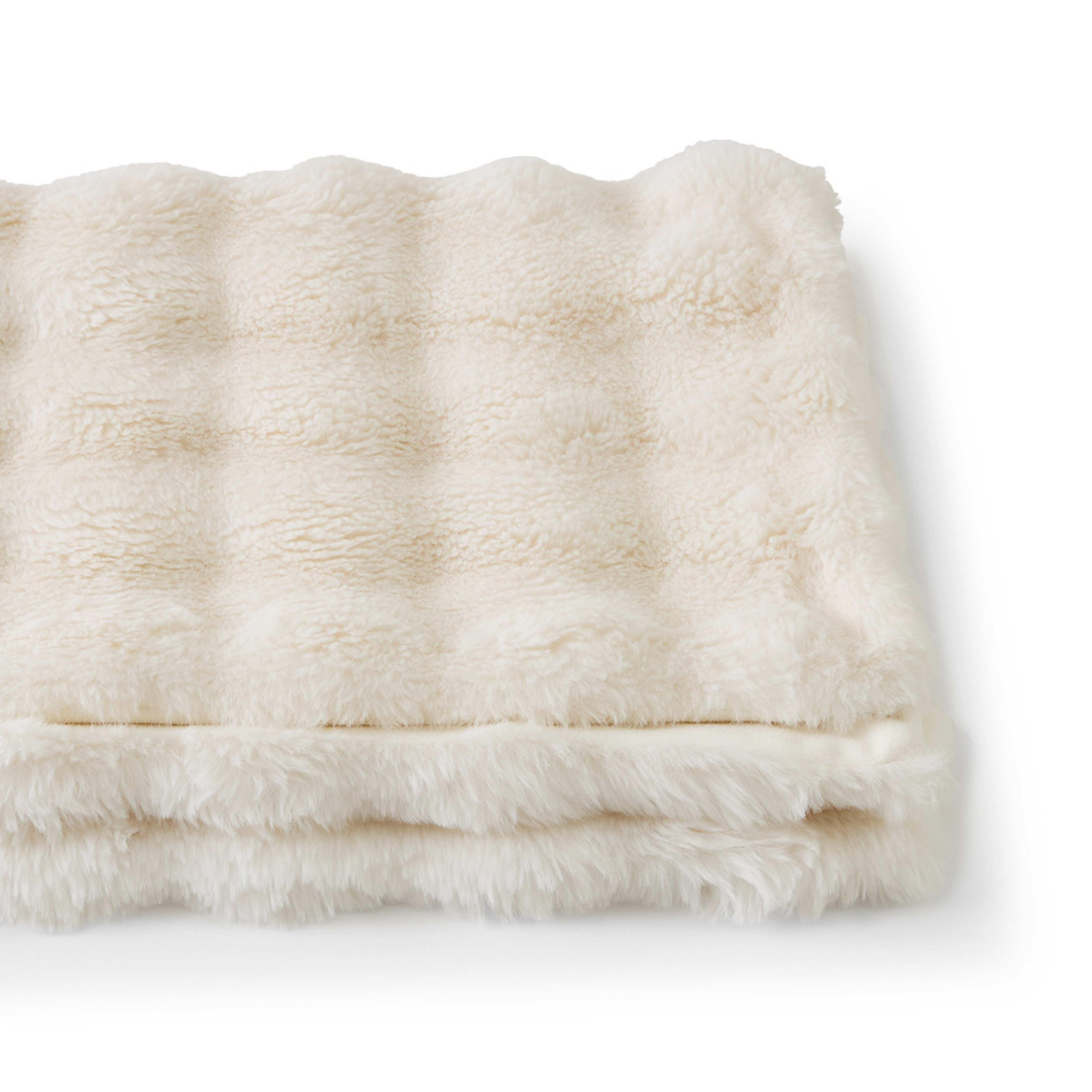 6 Faux Fur Throw - White, 6 of 7