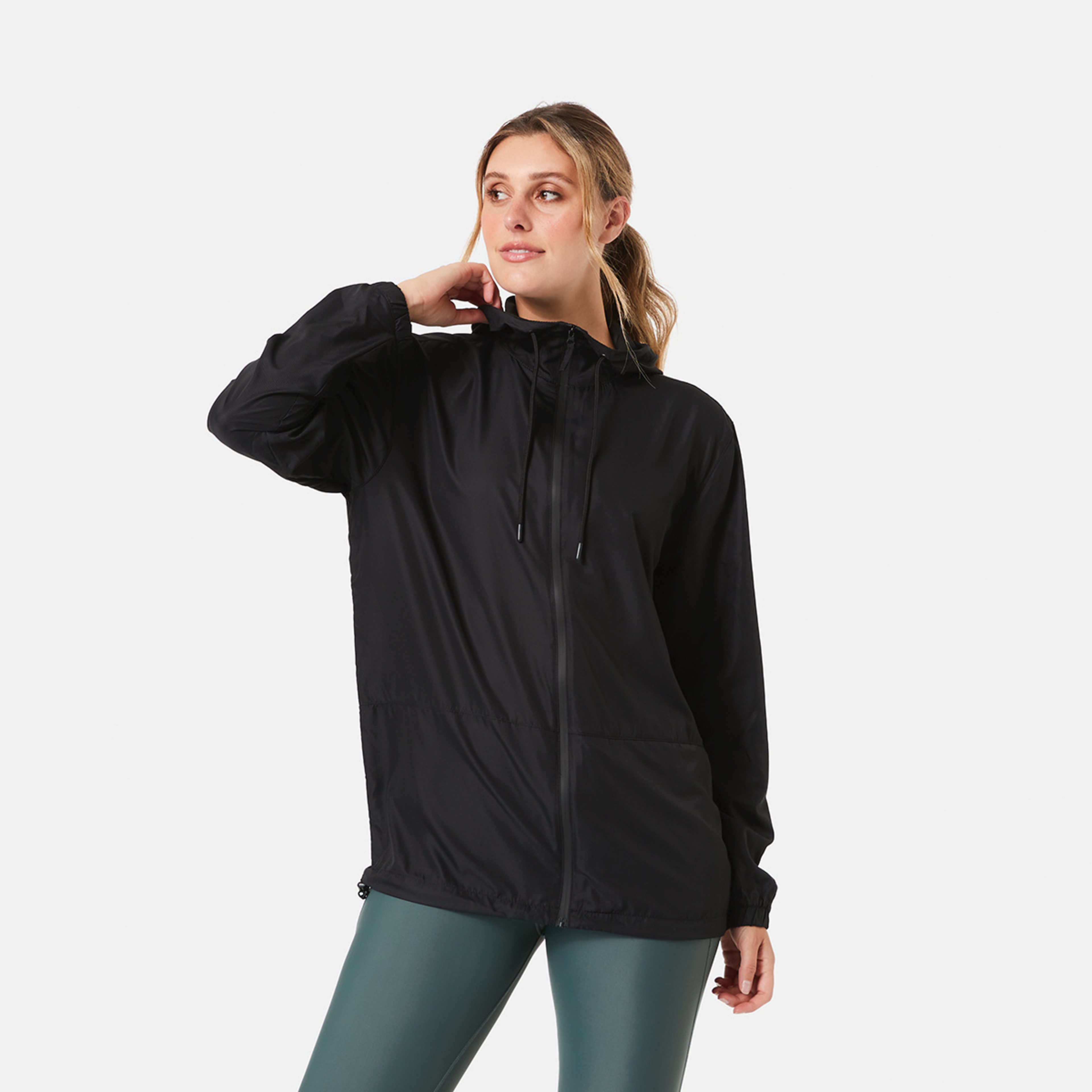 4 Active Unisex Packable Rain Jacket Black, 4 of 10