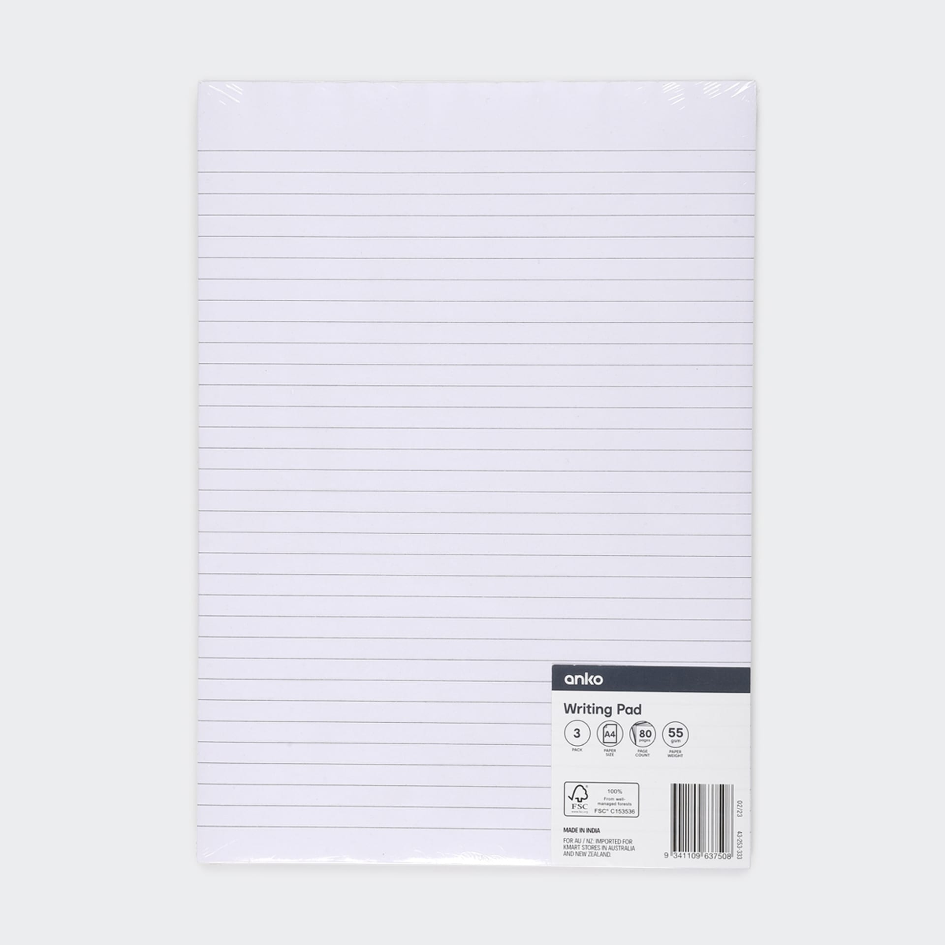 3 Pack Writing Pad Kmart