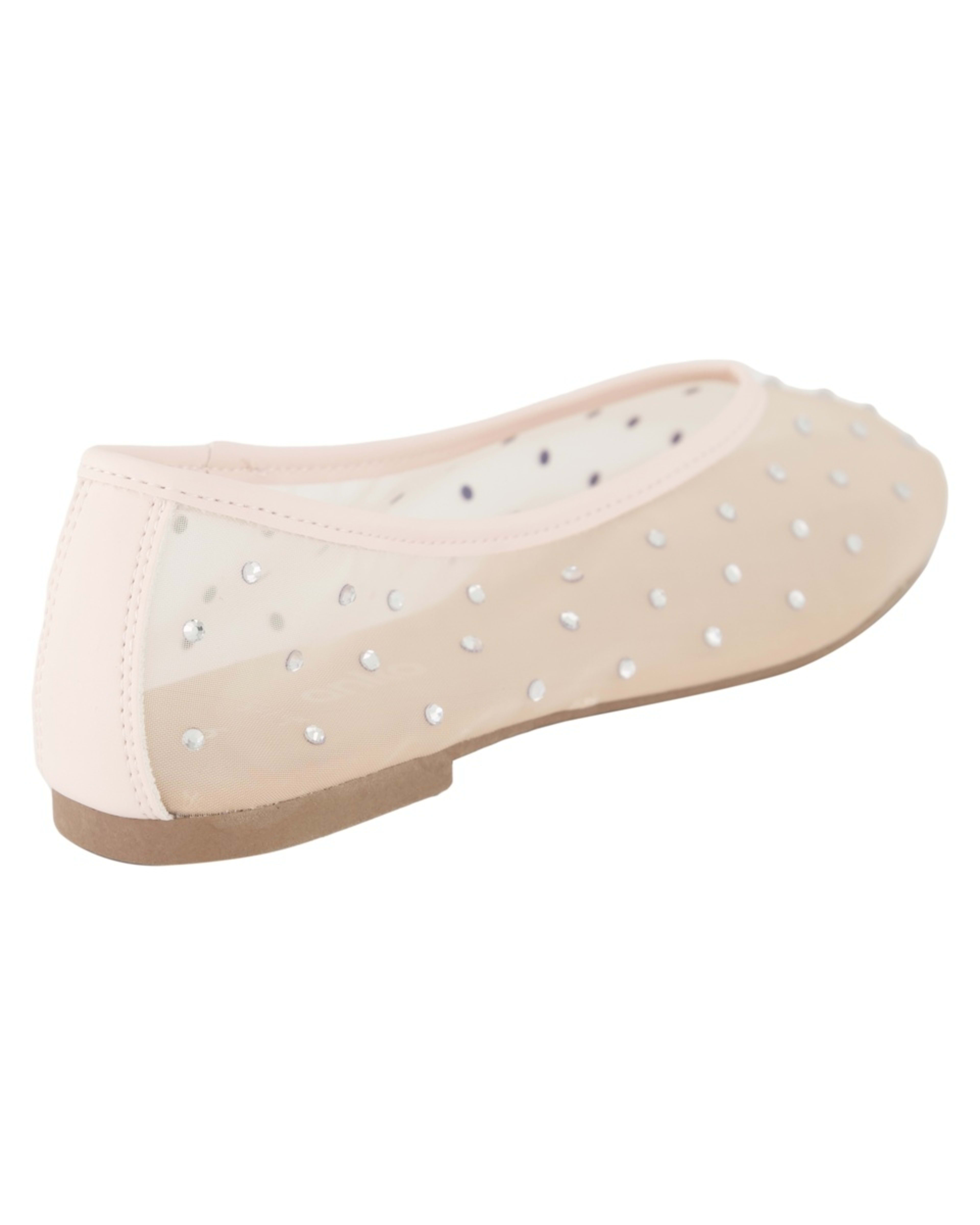 4 Diamante Ballet Flats Soft Pink, 4 of 5