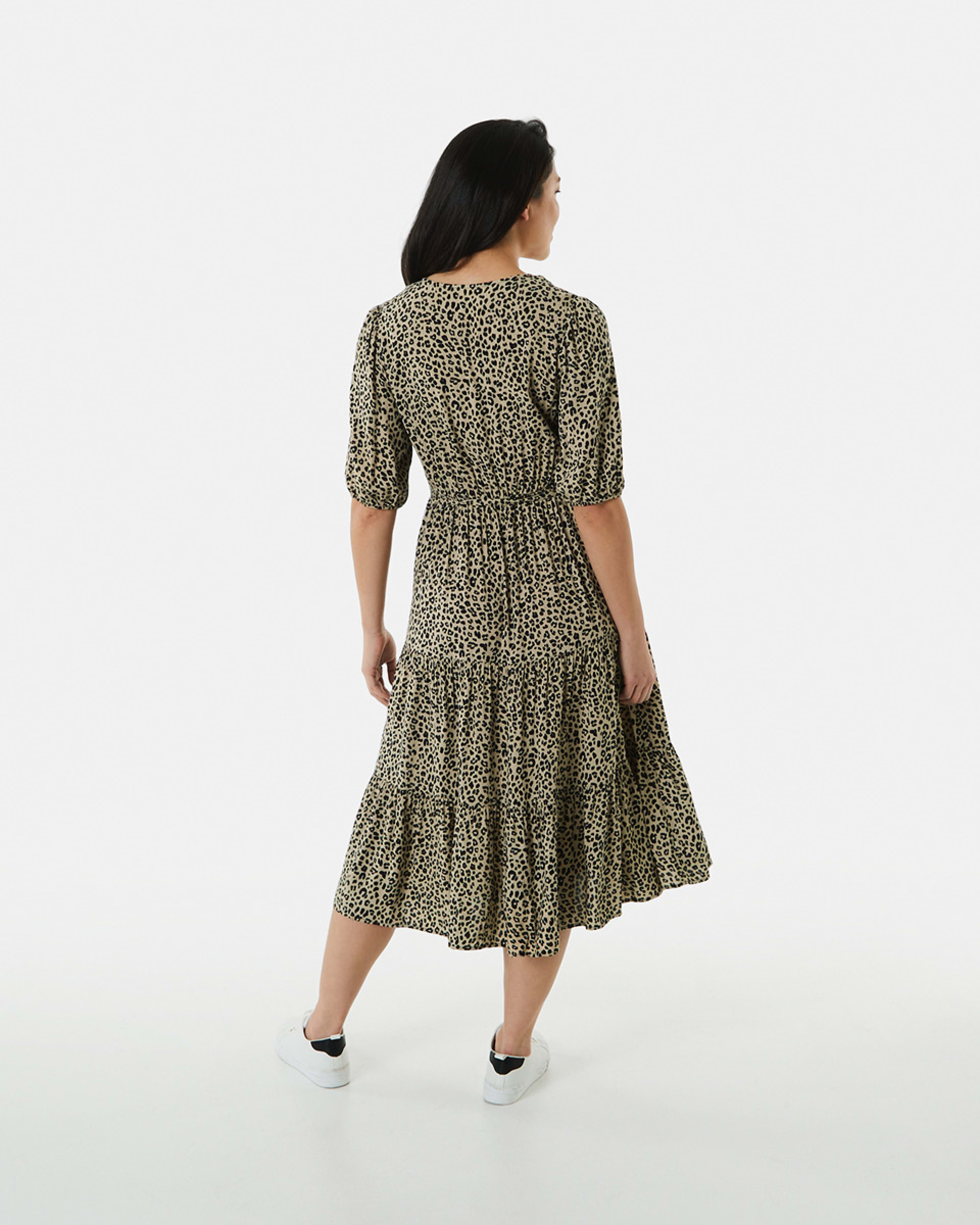 Short Sleeve Wrap Midi Dress Kmart