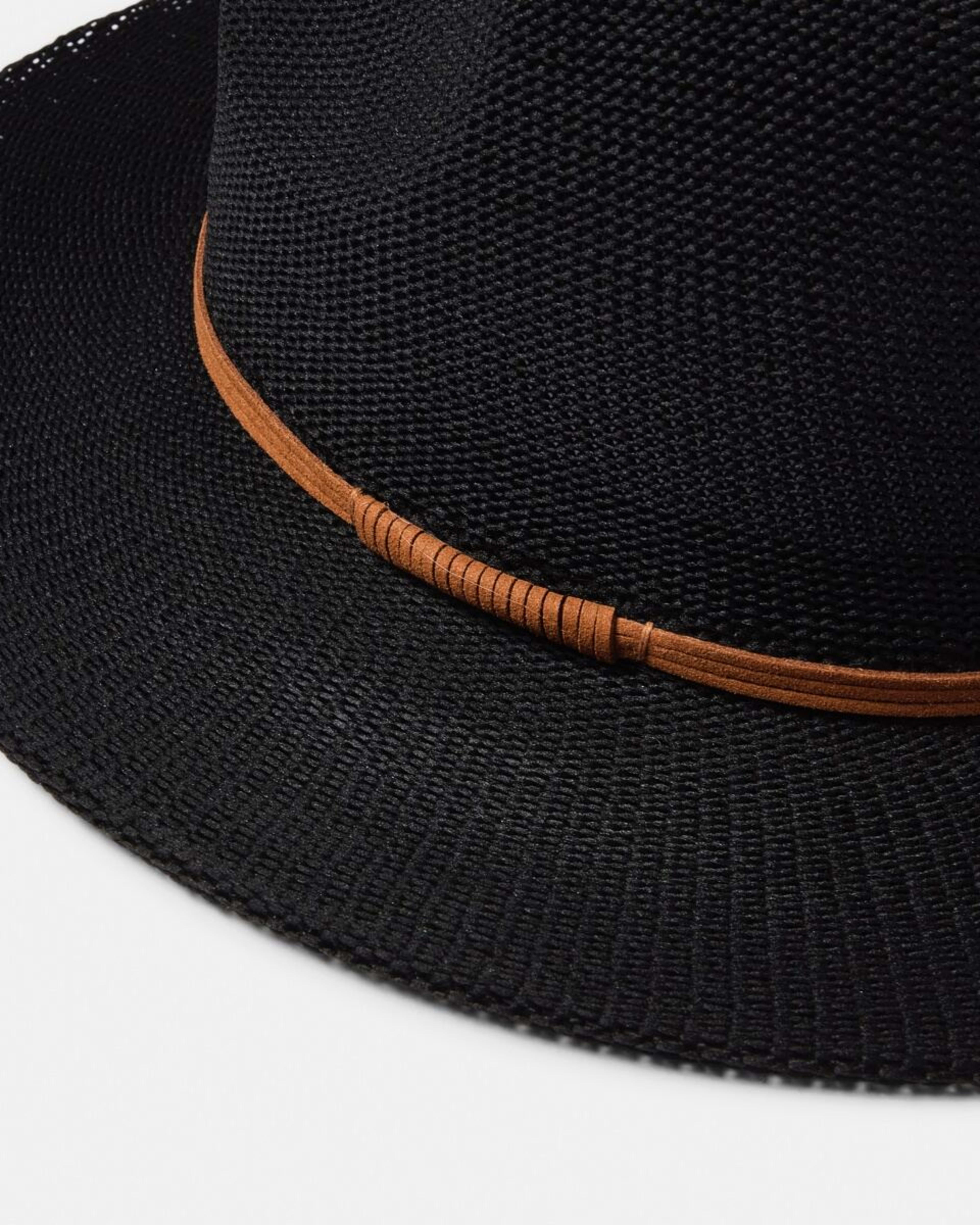 2 Metal Trim Fedora Hat BLACK, 2 of 2