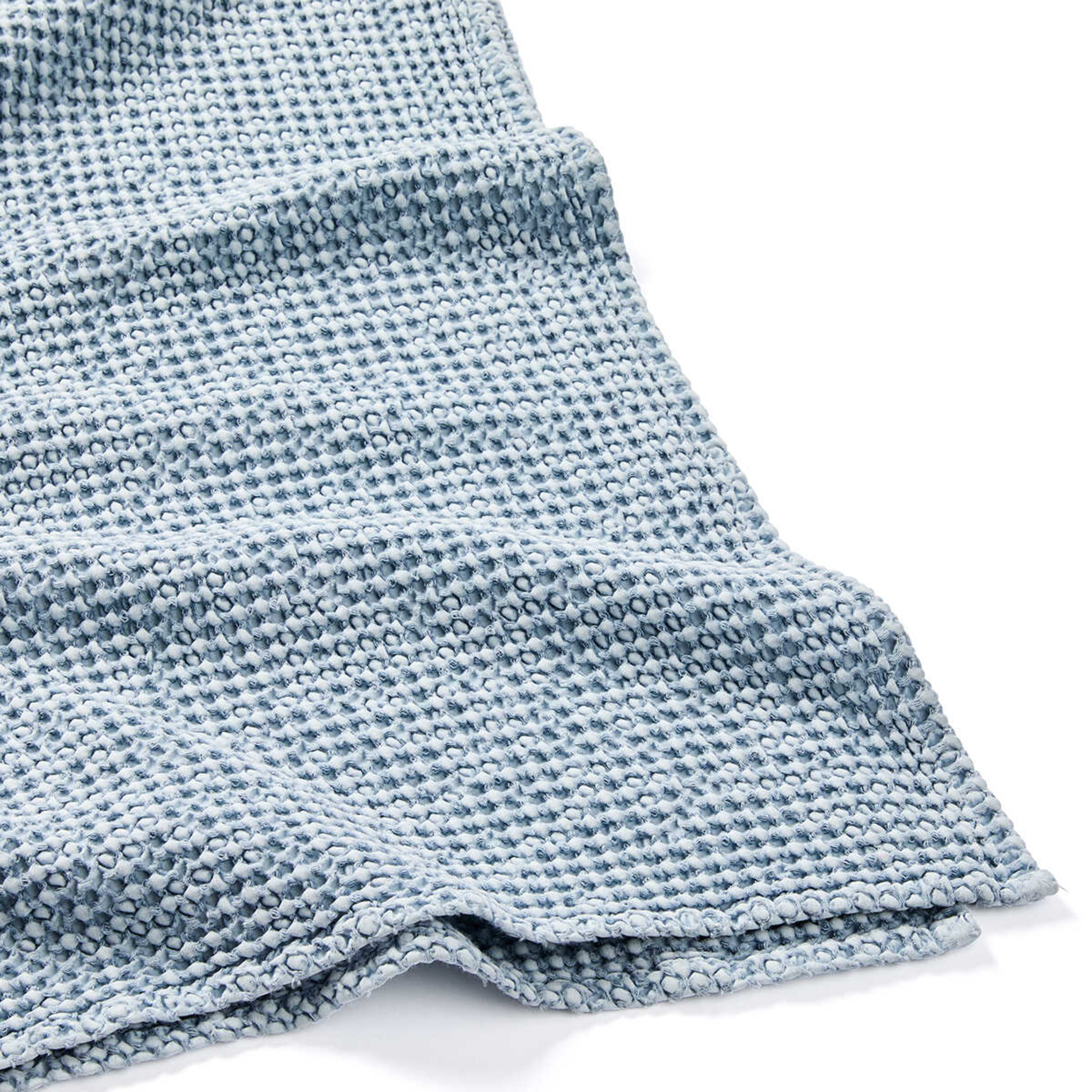 5 Stonewashed Cotton Waffle Throw - Blue, 5 of 7