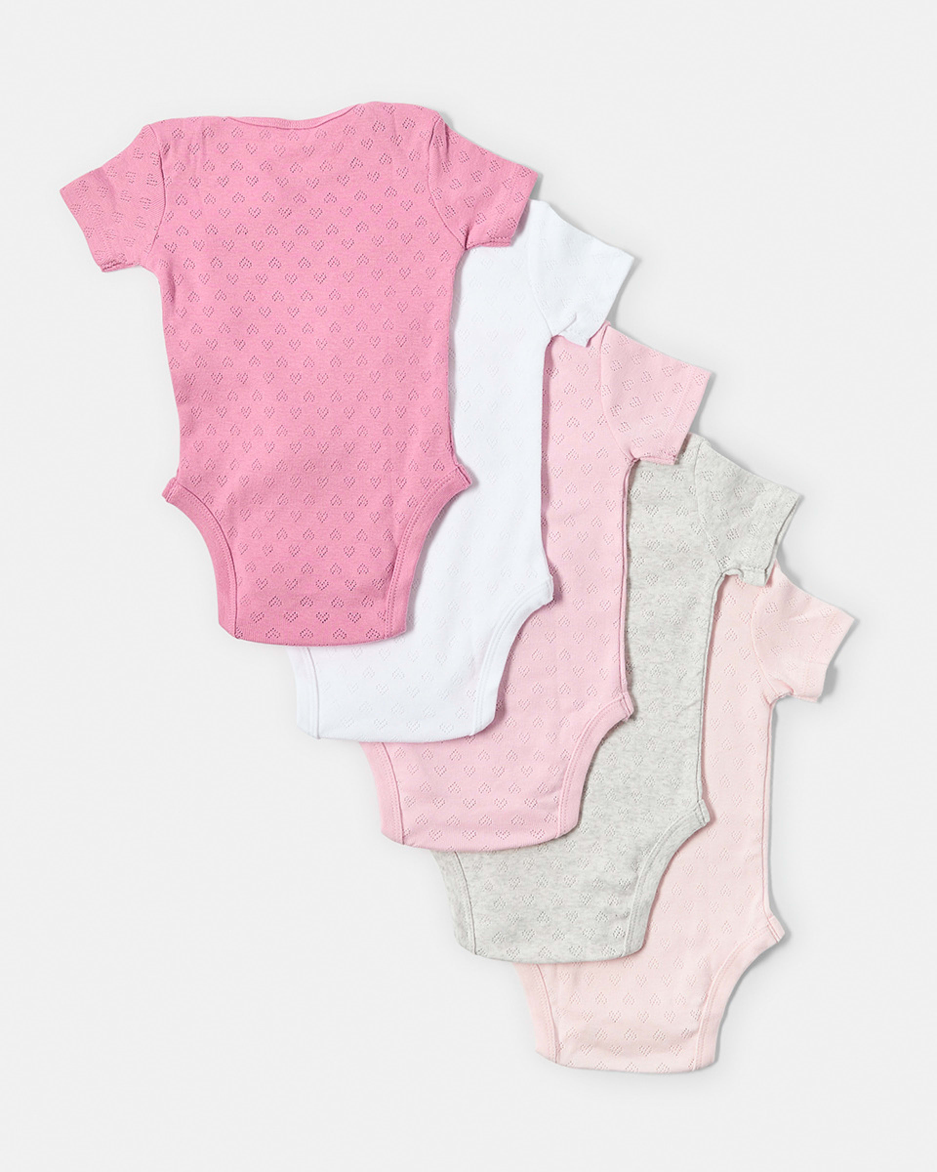 2 5 Pack Bodysuits New Pink, 2 of 8