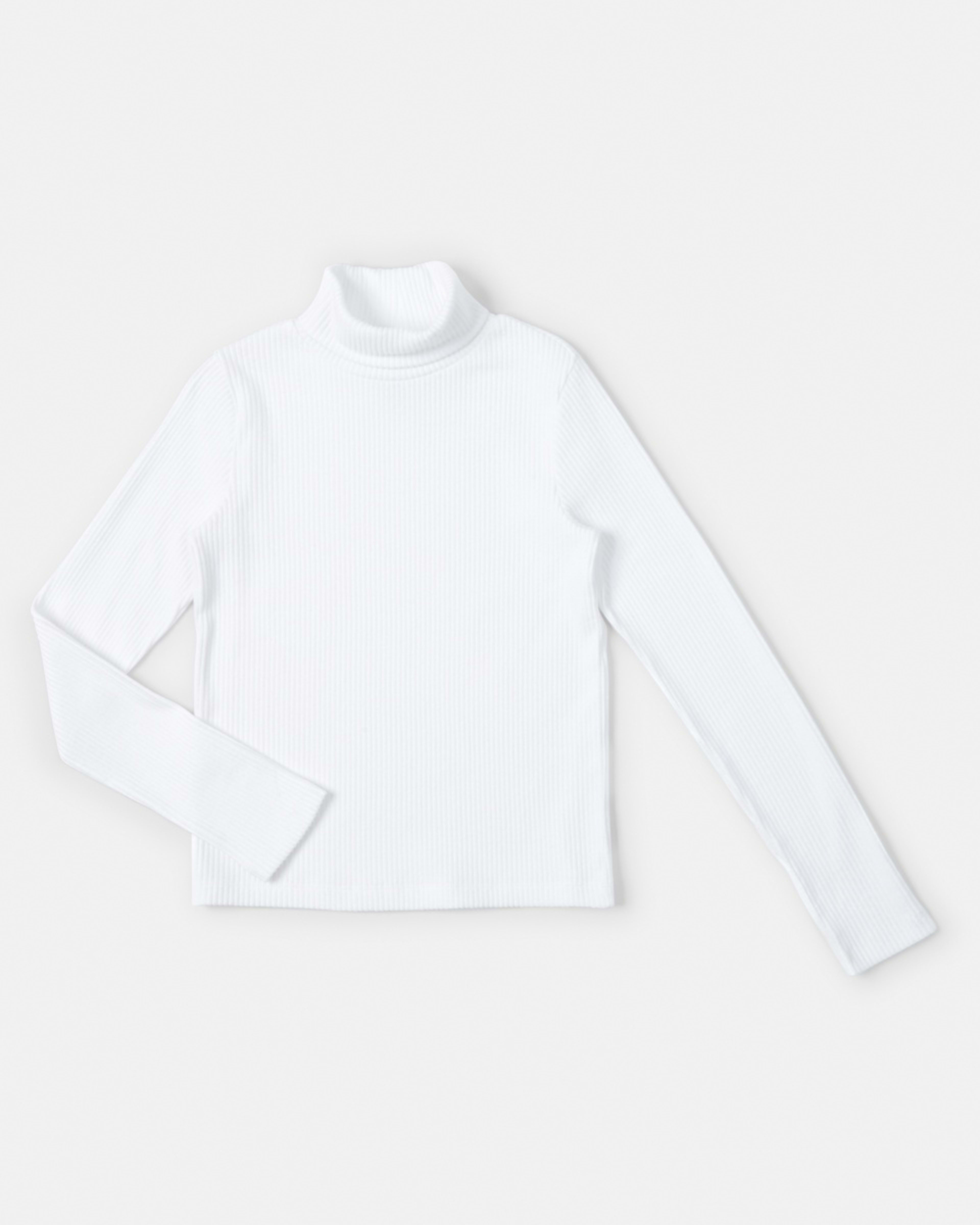 7 Long Sleeve Rib Skivvy Top White, 7 of 8