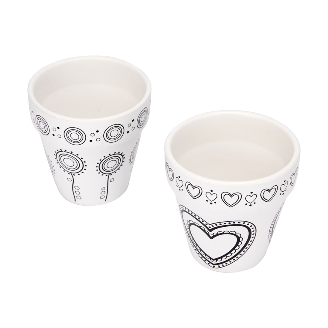 2 Pack Paint Your Own Pots Kmart
