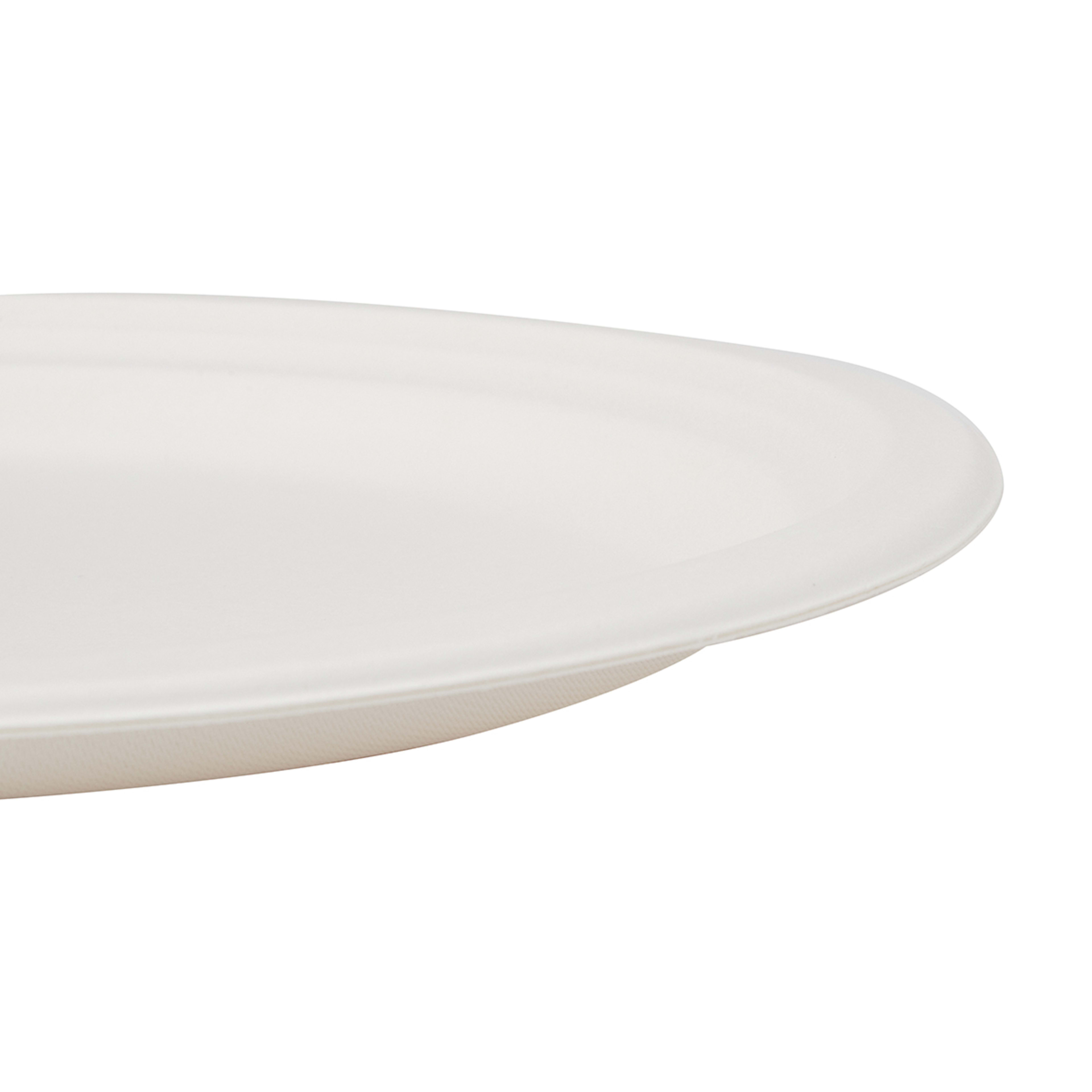 50 Pack Sugarcane Pulp Oval White Plates Kmart