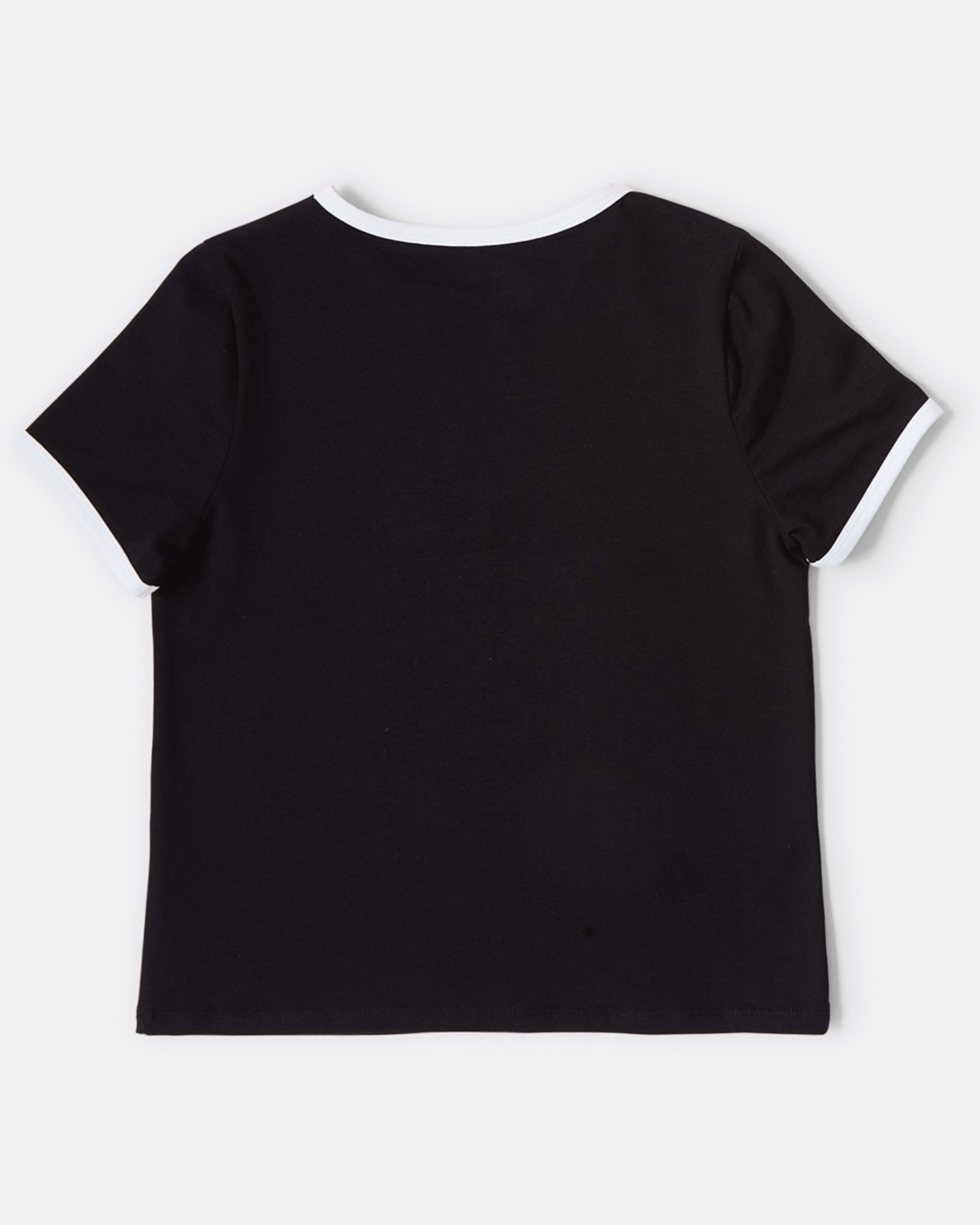 9 Short Sleeve Ringer T-shirt Manifest Butterfly Black, 9 of 9