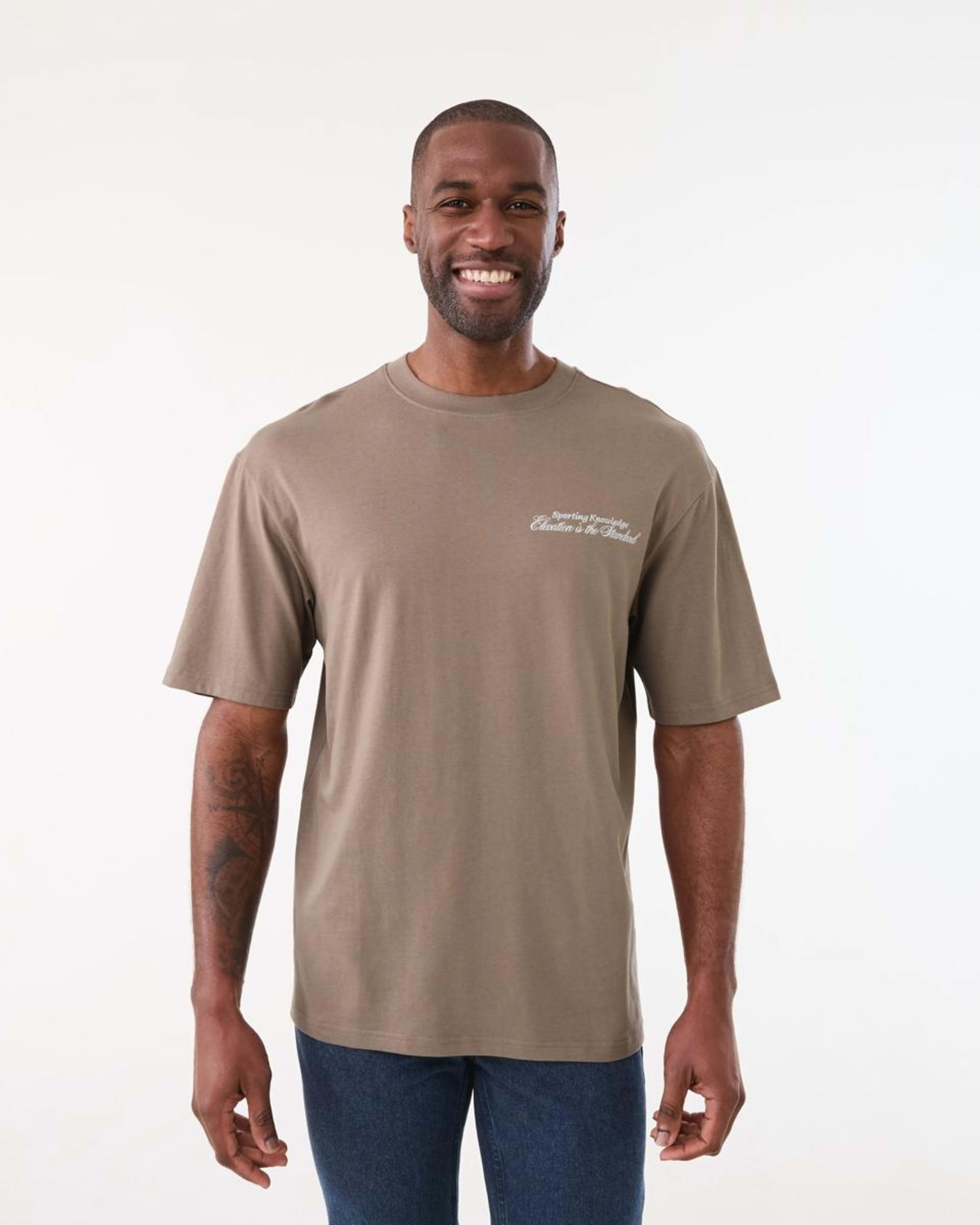 1 Oversized Print T-shirt DRIFT BROWN