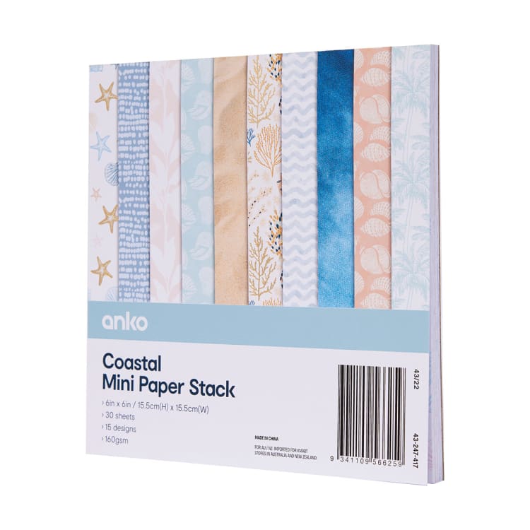 30 Pack Coastal Mini Paper Stack Kmart