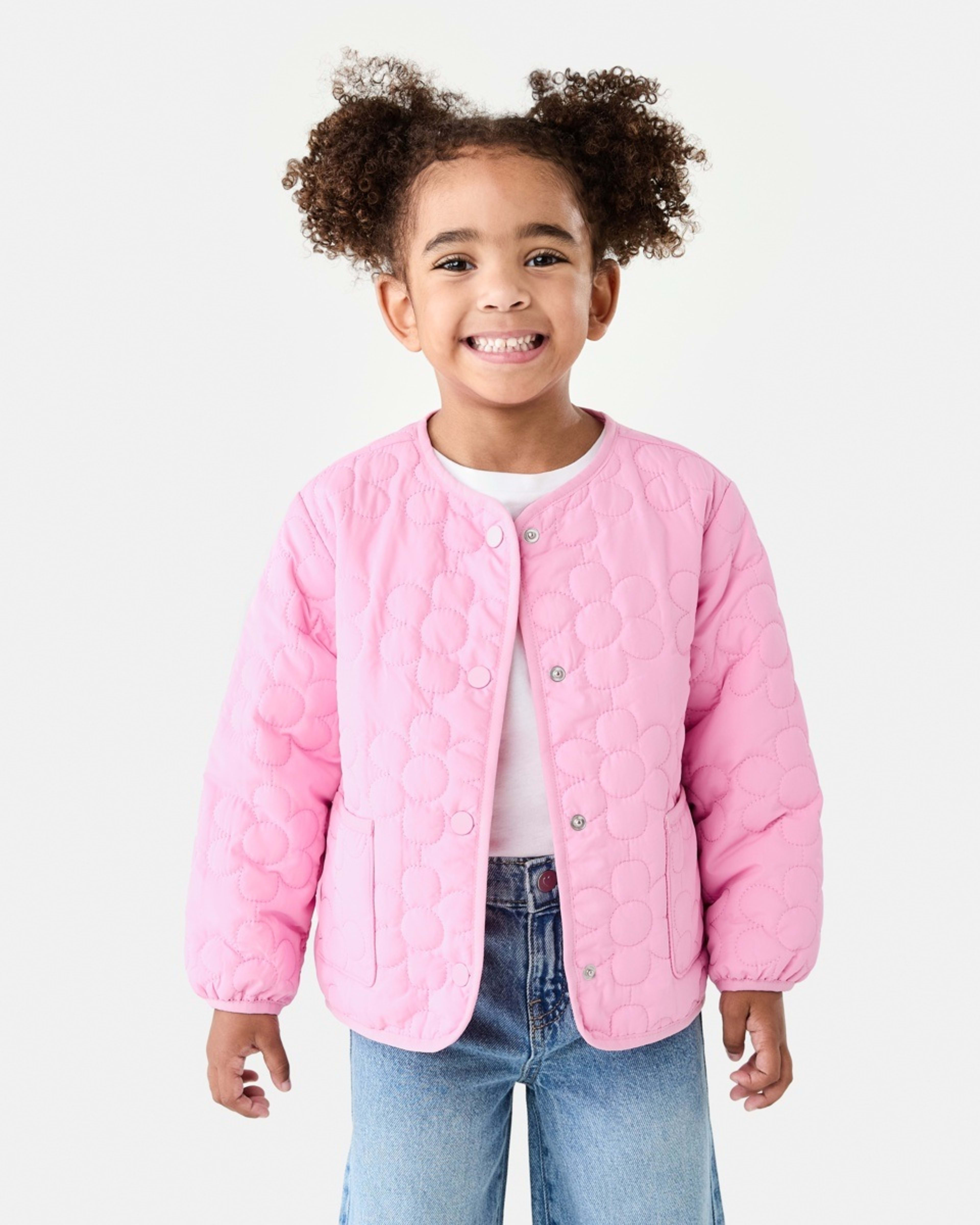 1 Puffer Liner Jacket Quilting Flower Prismatic Pink