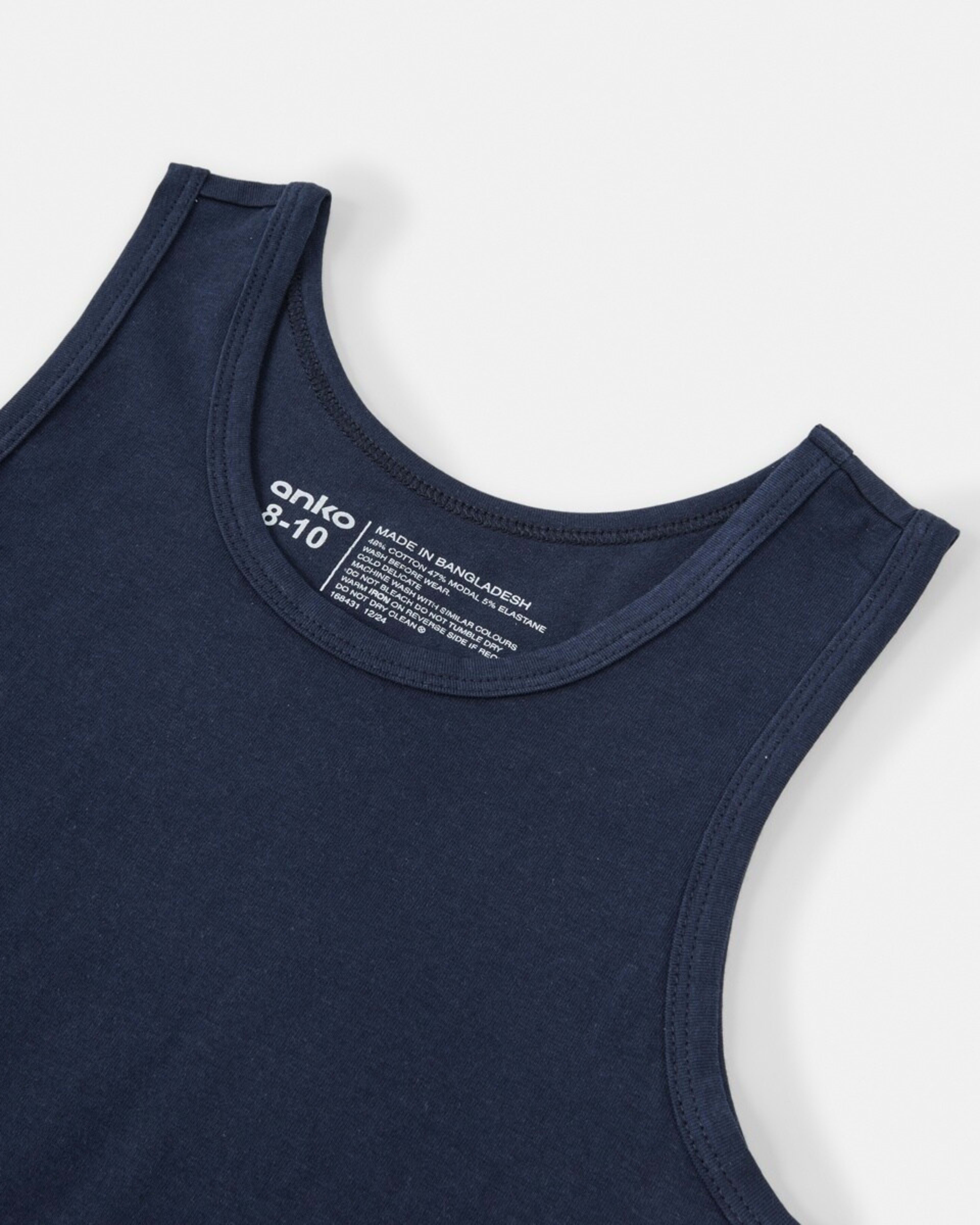 4 3 Pack Super Soft Singlets Blu Dino, 4 of 6
