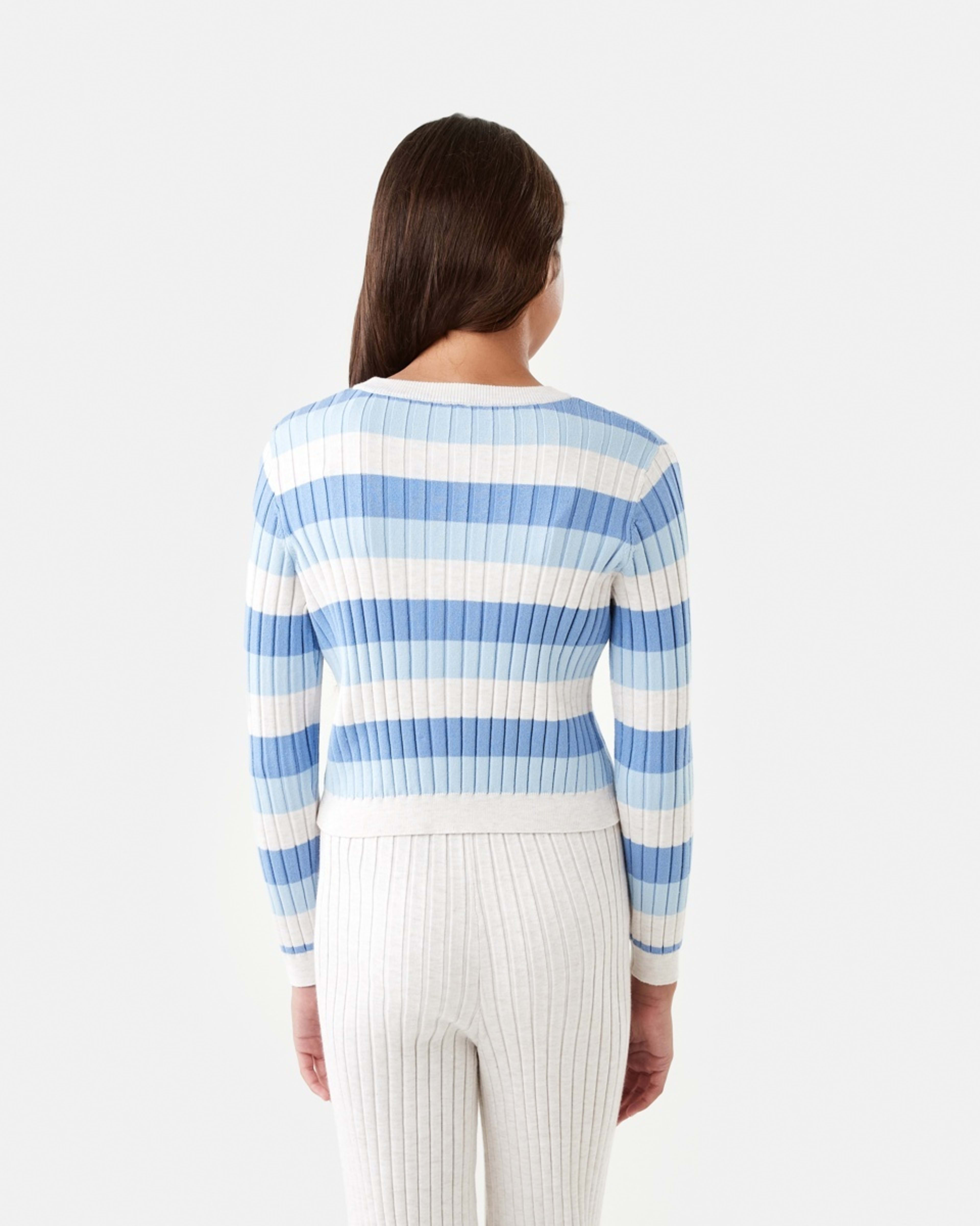 2 Long Sleeve Rib Knit Top Stripe, 2 of 8