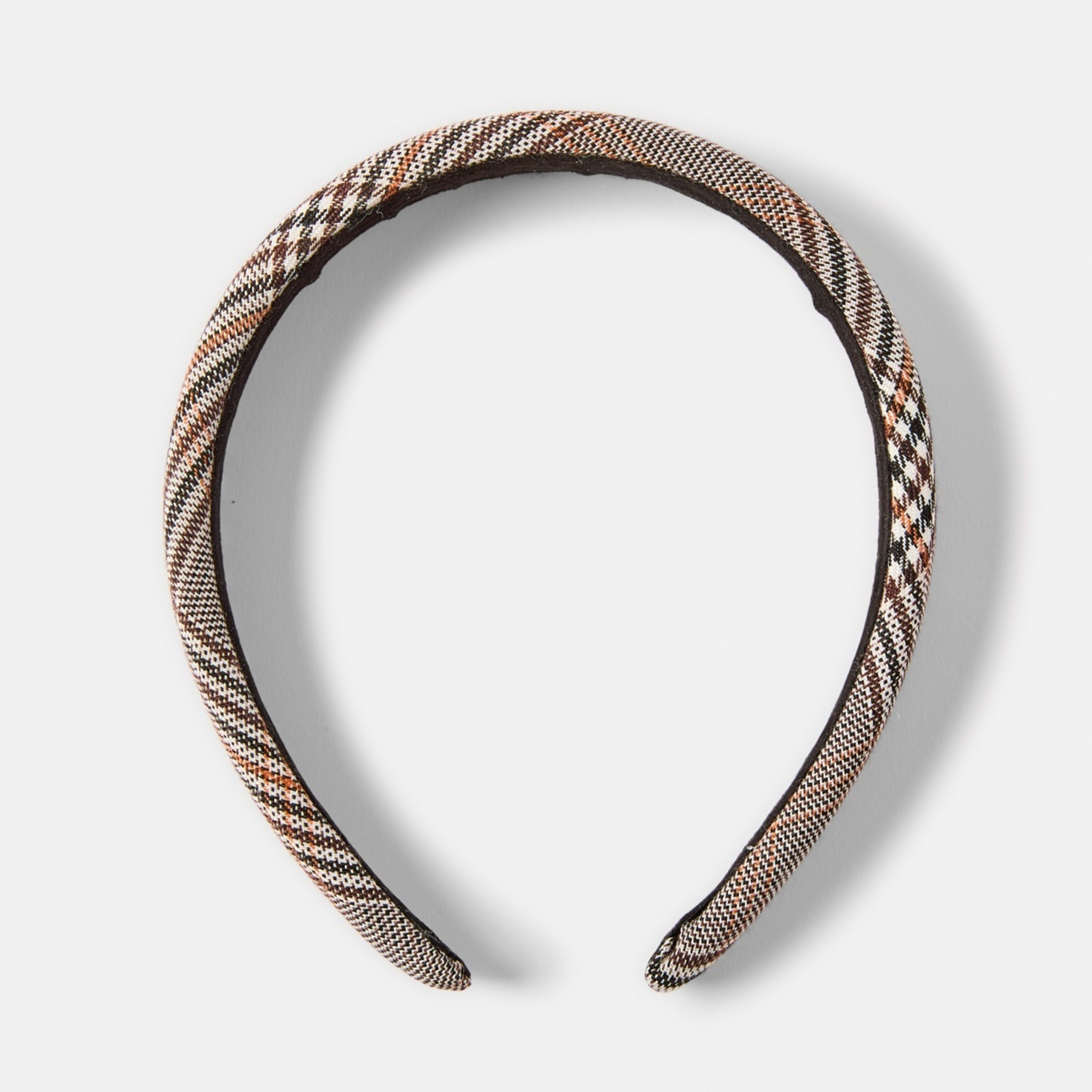 2 Thin Plaid Headband - Grey, 2 of 5