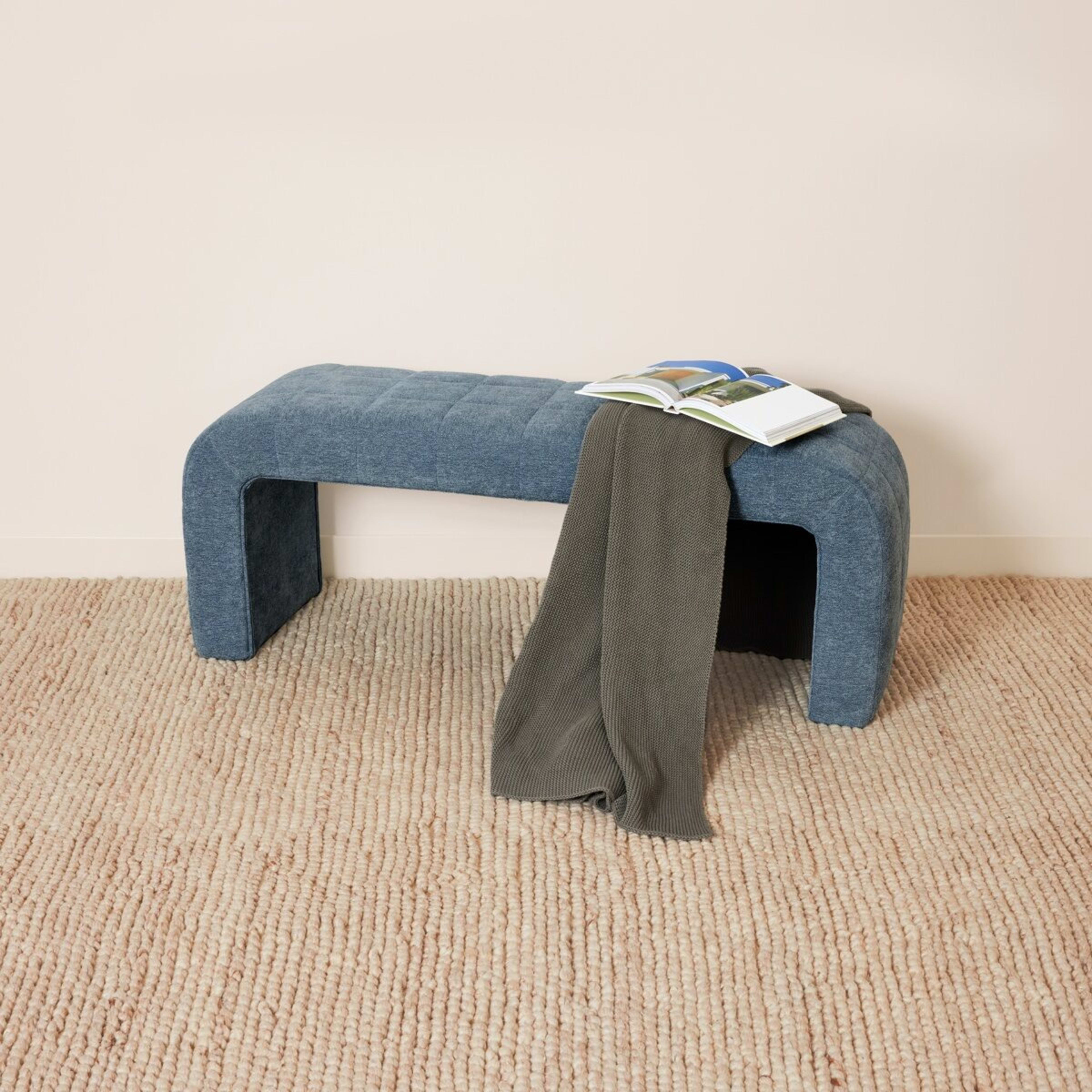 1 Chenille Bench - Blue, 1 of 5