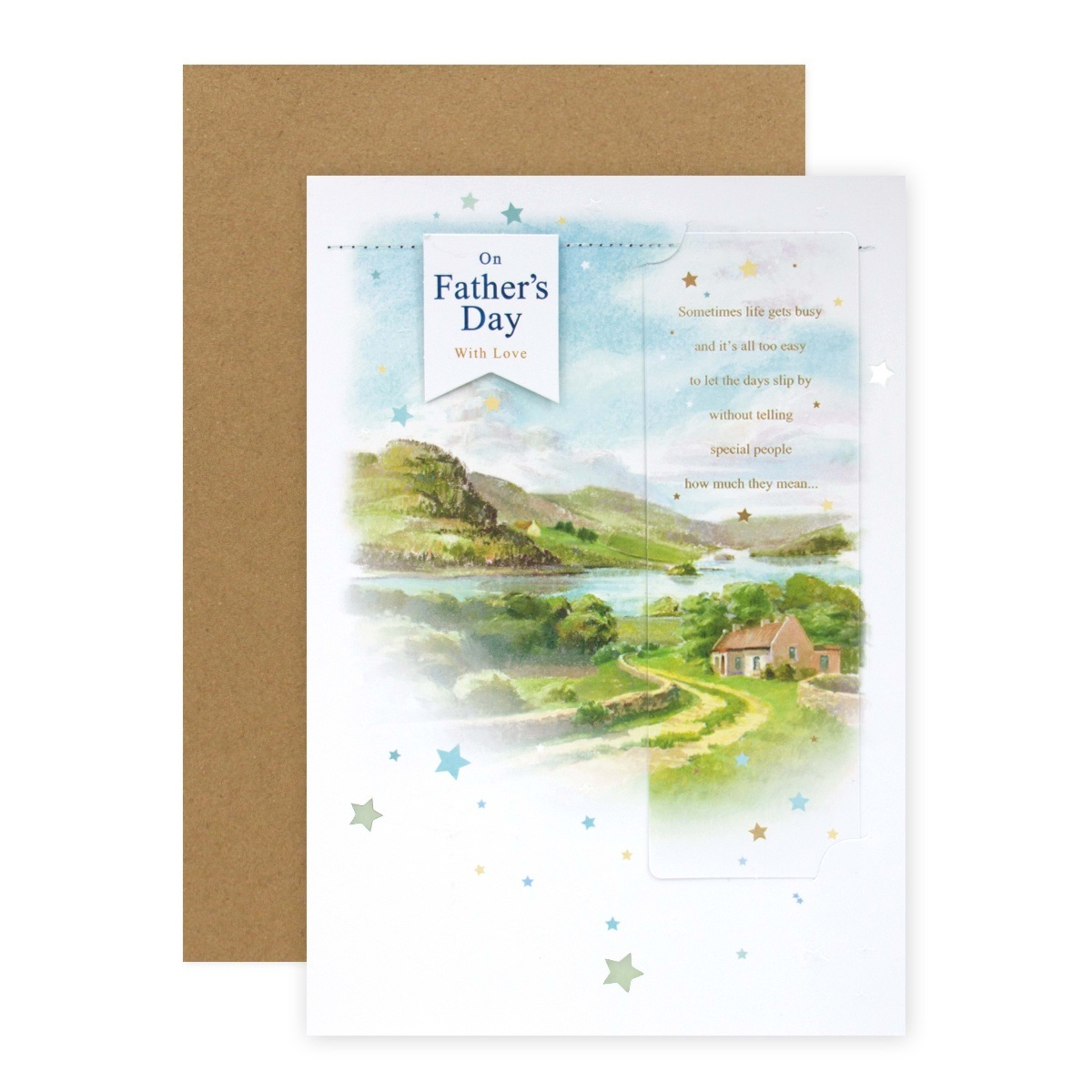 Hallmark Father's Day Card with Detachable Bookmark Country Landscape