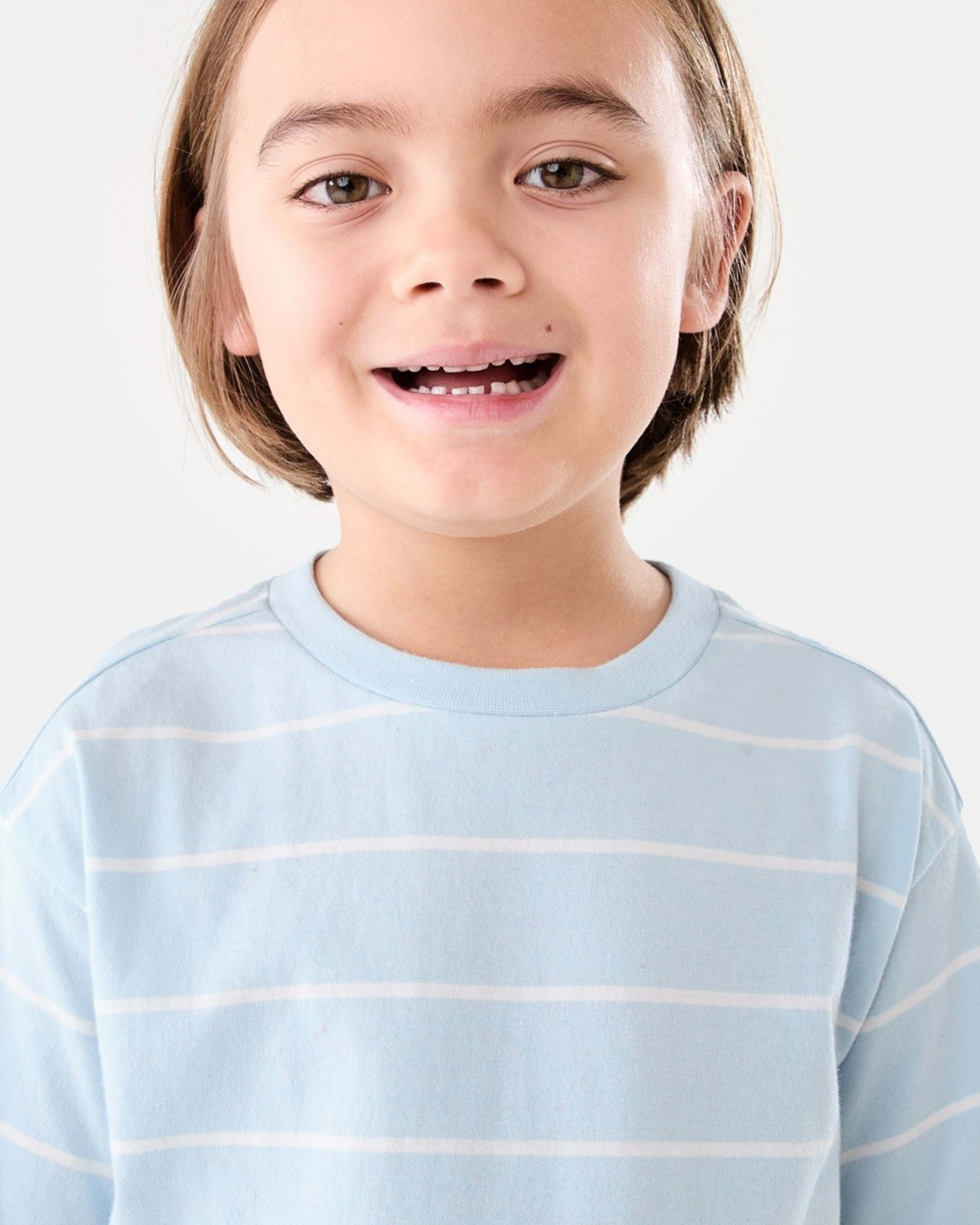 3 Stripe T-shirt THICK AND THIN STRIPE BLUE, 3 of 6