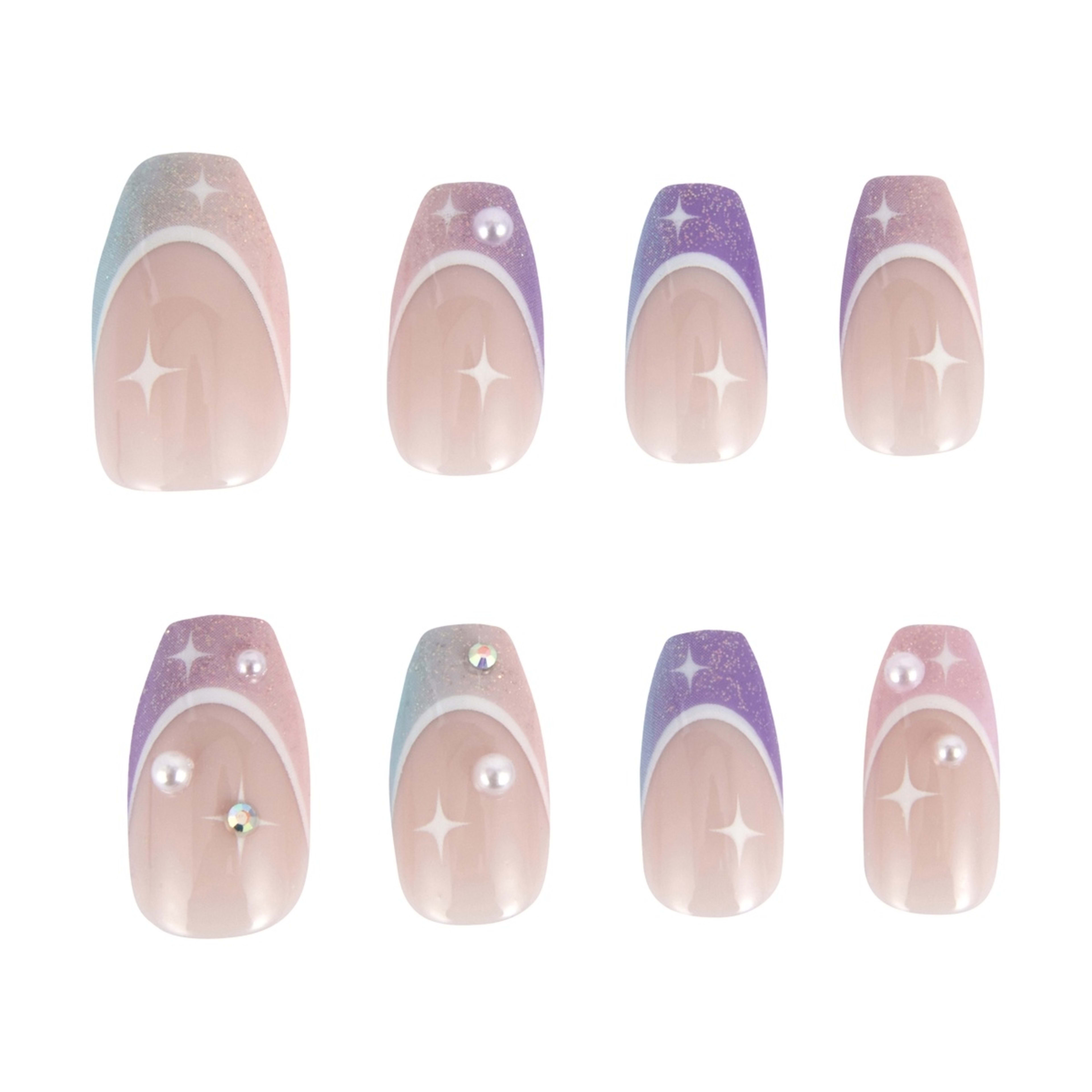 5 OXX Cosmetics 24 Pack Artificial Nails with Adhesive - Coffin Shape, Dusk Shimmer, 5 of 5