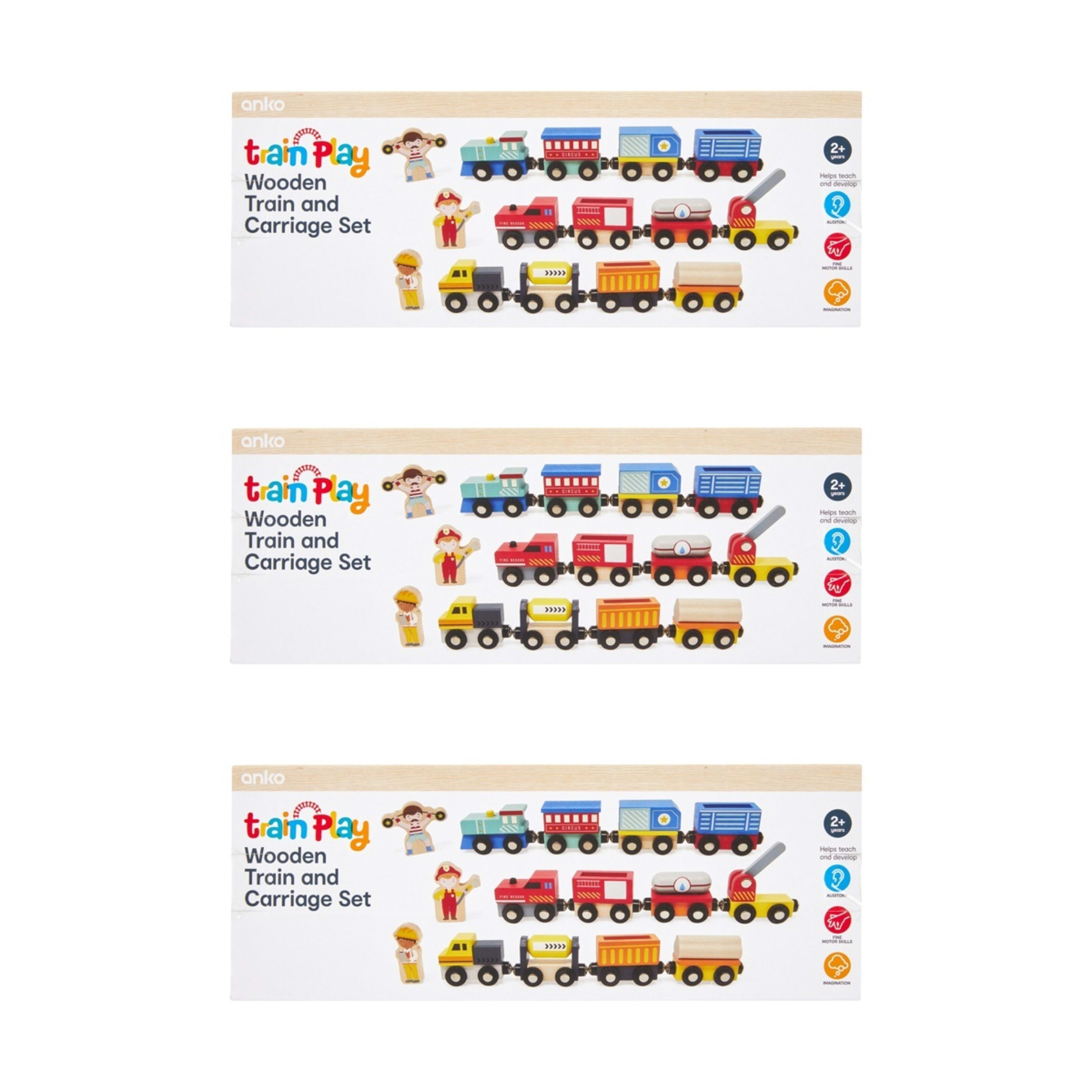 9 Wooden Train and Carriage Set - Assorted, 9 of 9