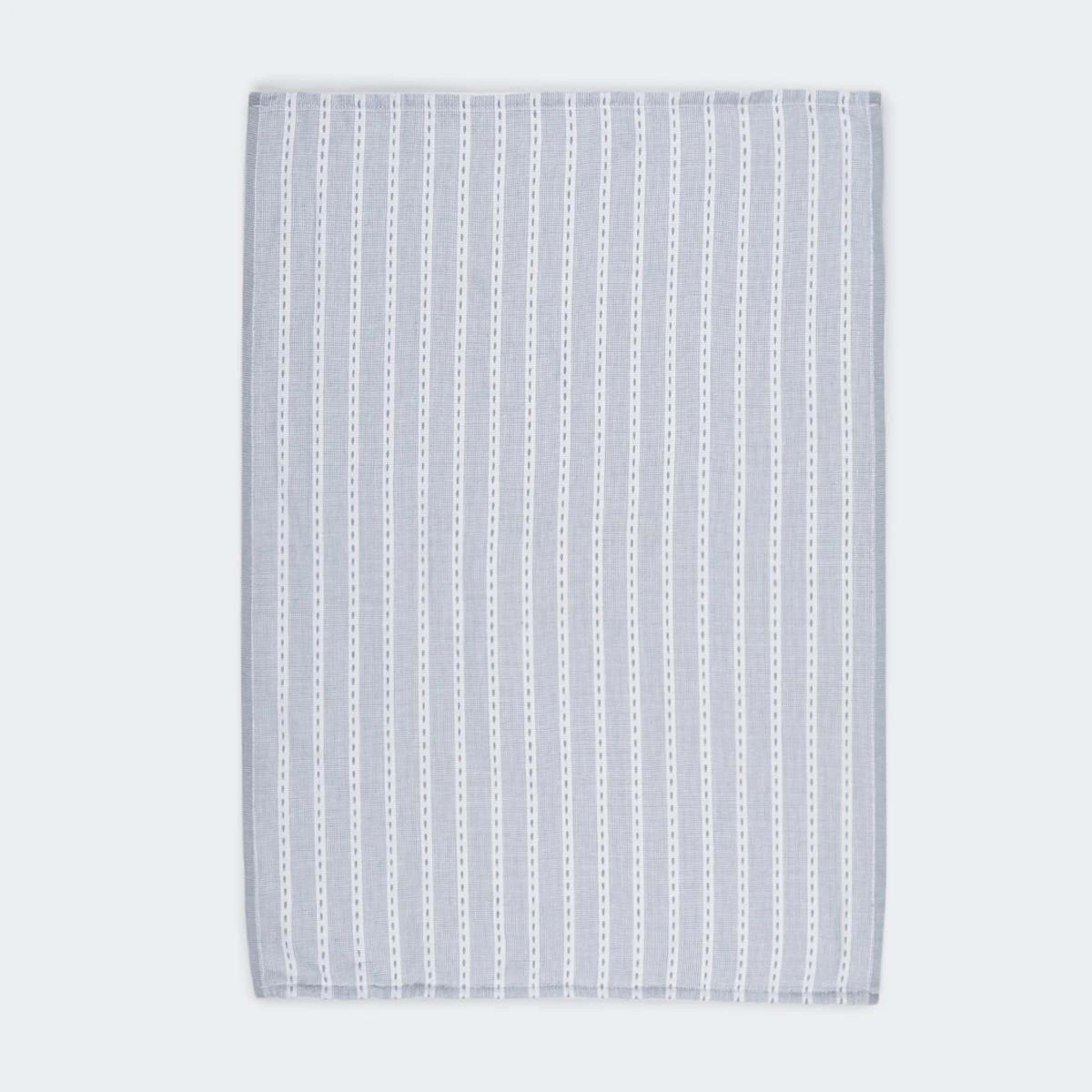 5 3 Pack Blue Chambray Extra Large Tea Towels, 5 of 6