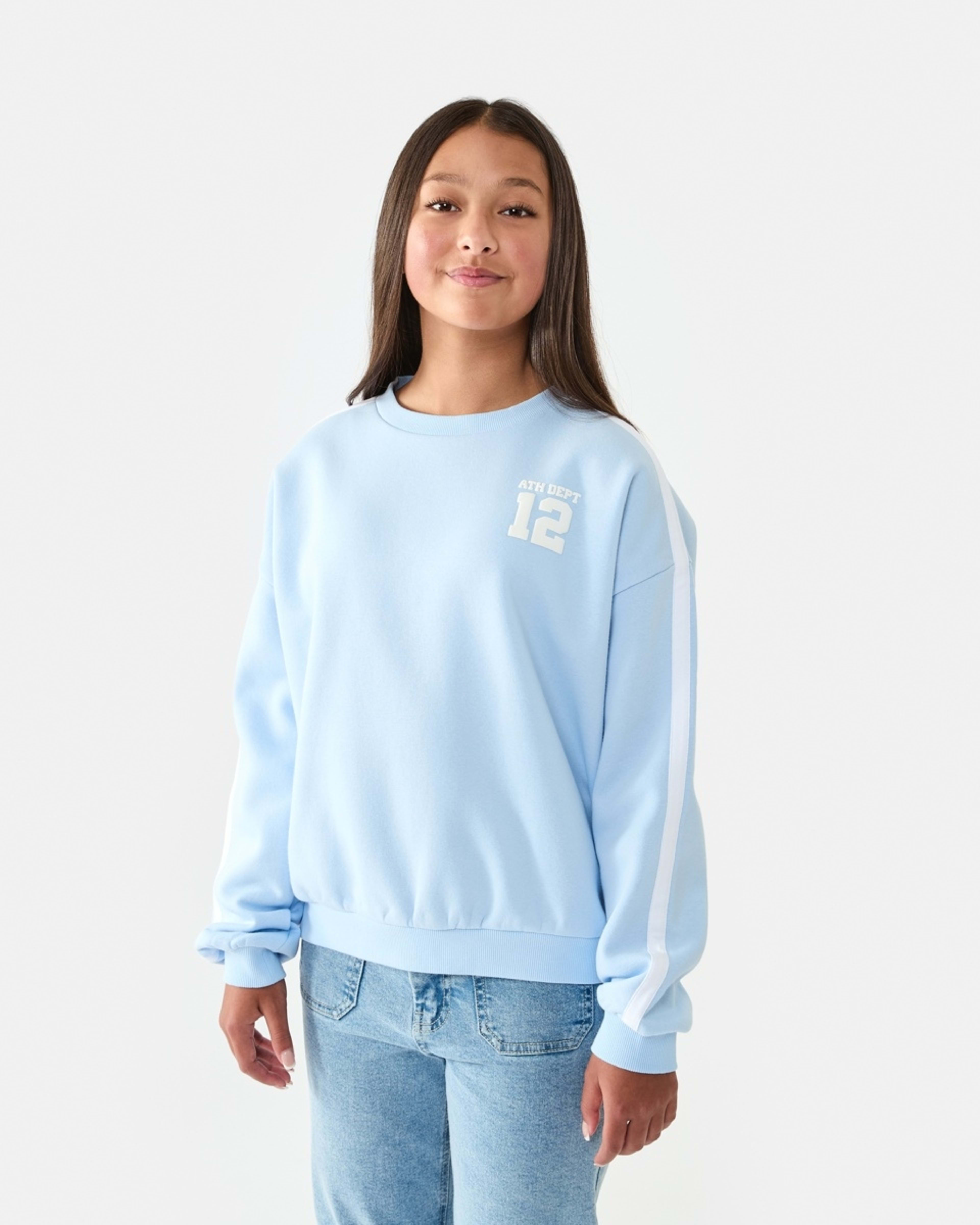 1 Side Stripe Crew Neck Sweatshirt Ath Dept 12 Doll Blue