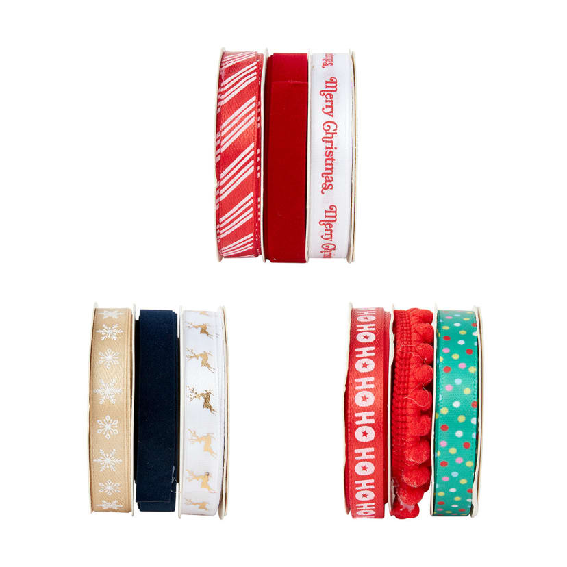 3 Pack Christmas Gift Ribbons - Assorted - Kmart NZ