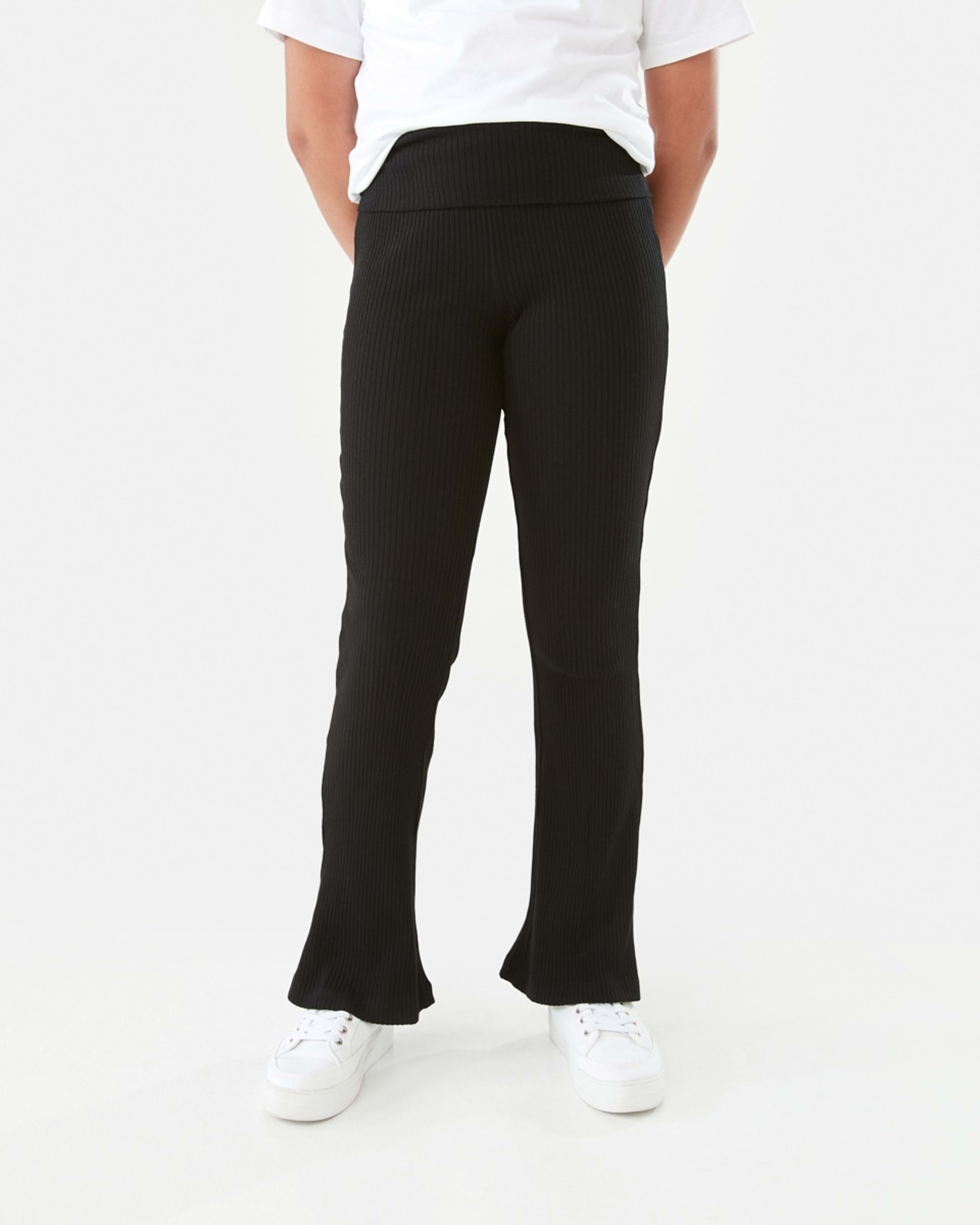 1 Rib Roll Waist Leggings Black, 1 of 8