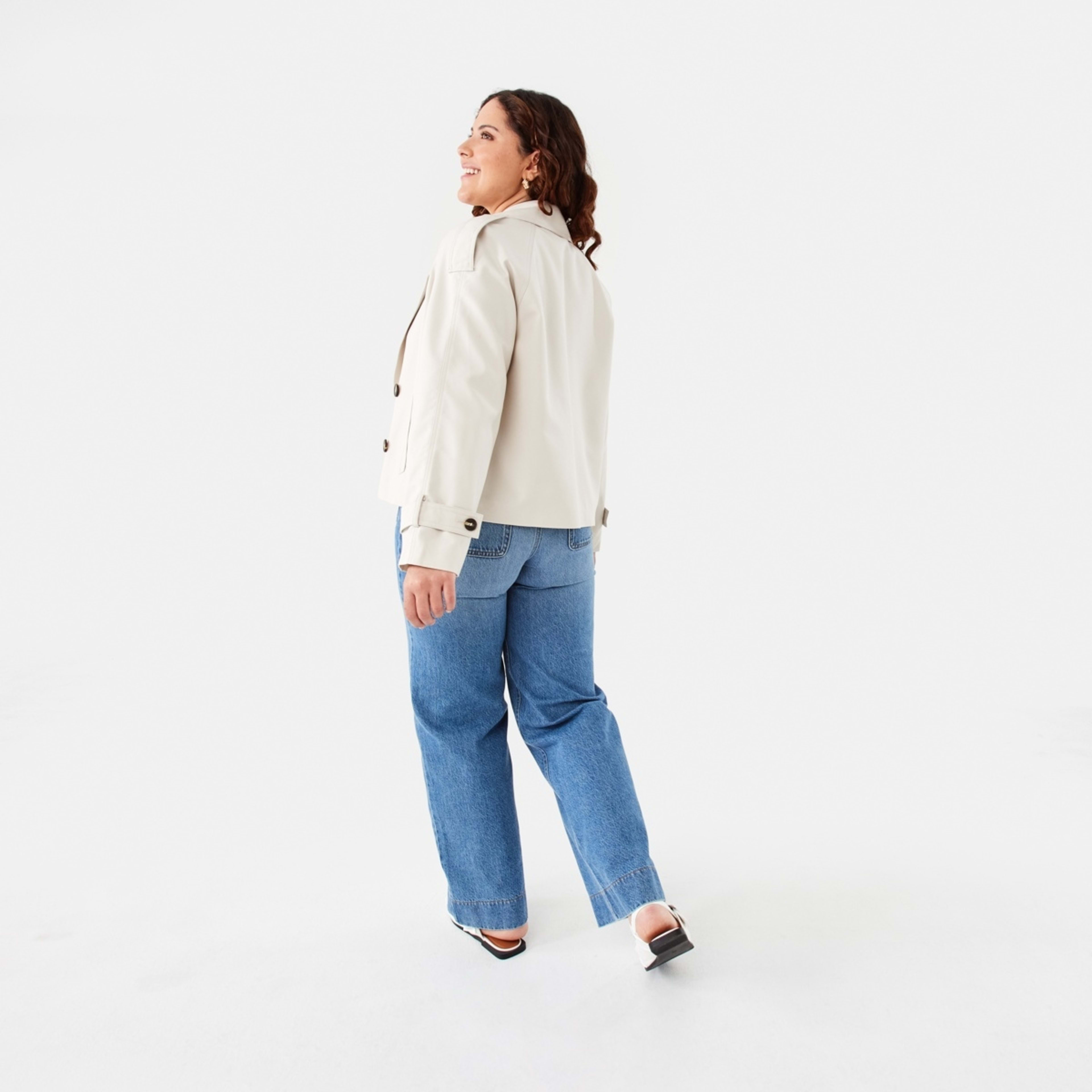 4 Crop Trench Coat Ecru, 4 of 10