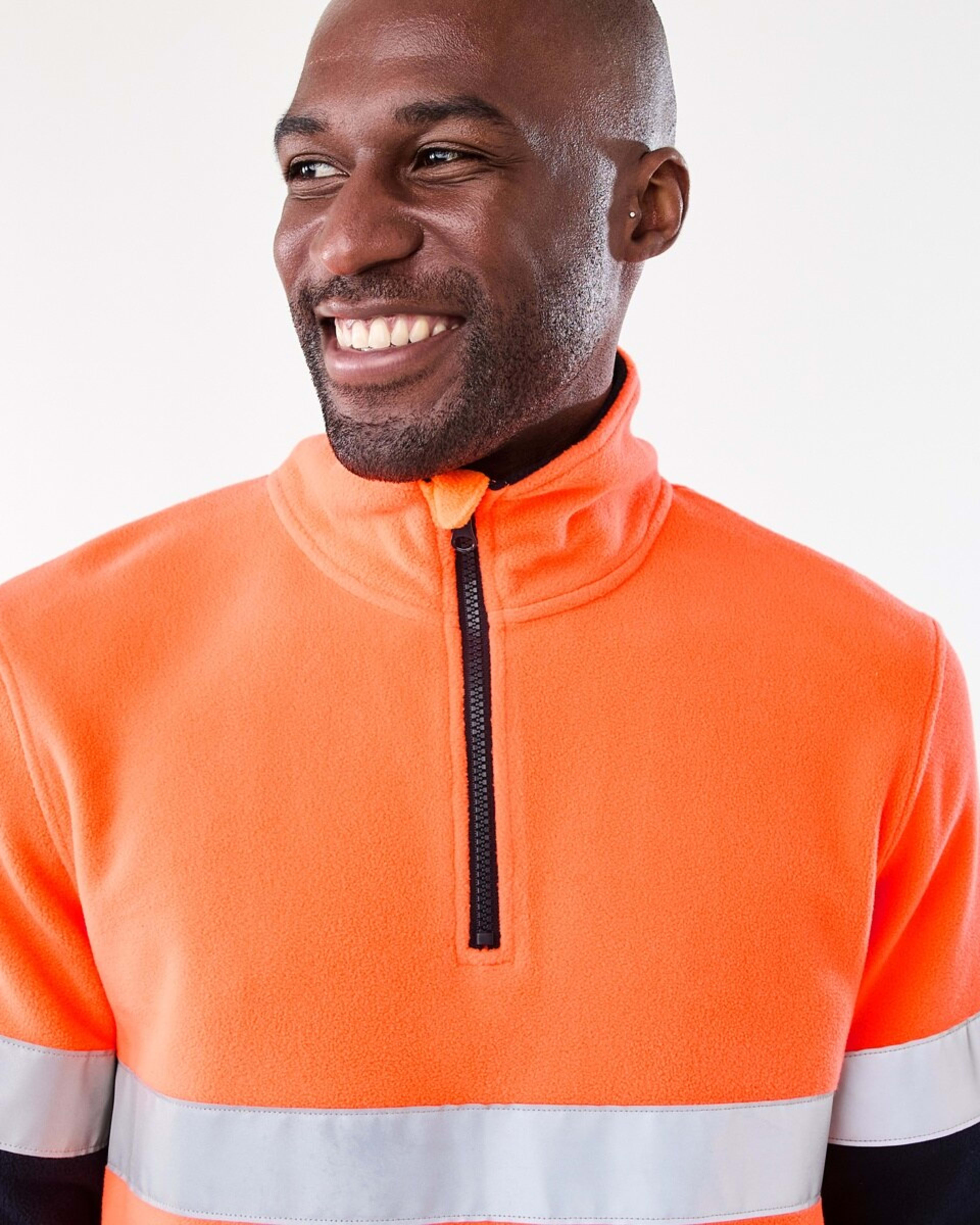 4 Workwear Hi-Visibility 1/4 Zip Polar Fleece Pullover Orange, 4 of 6