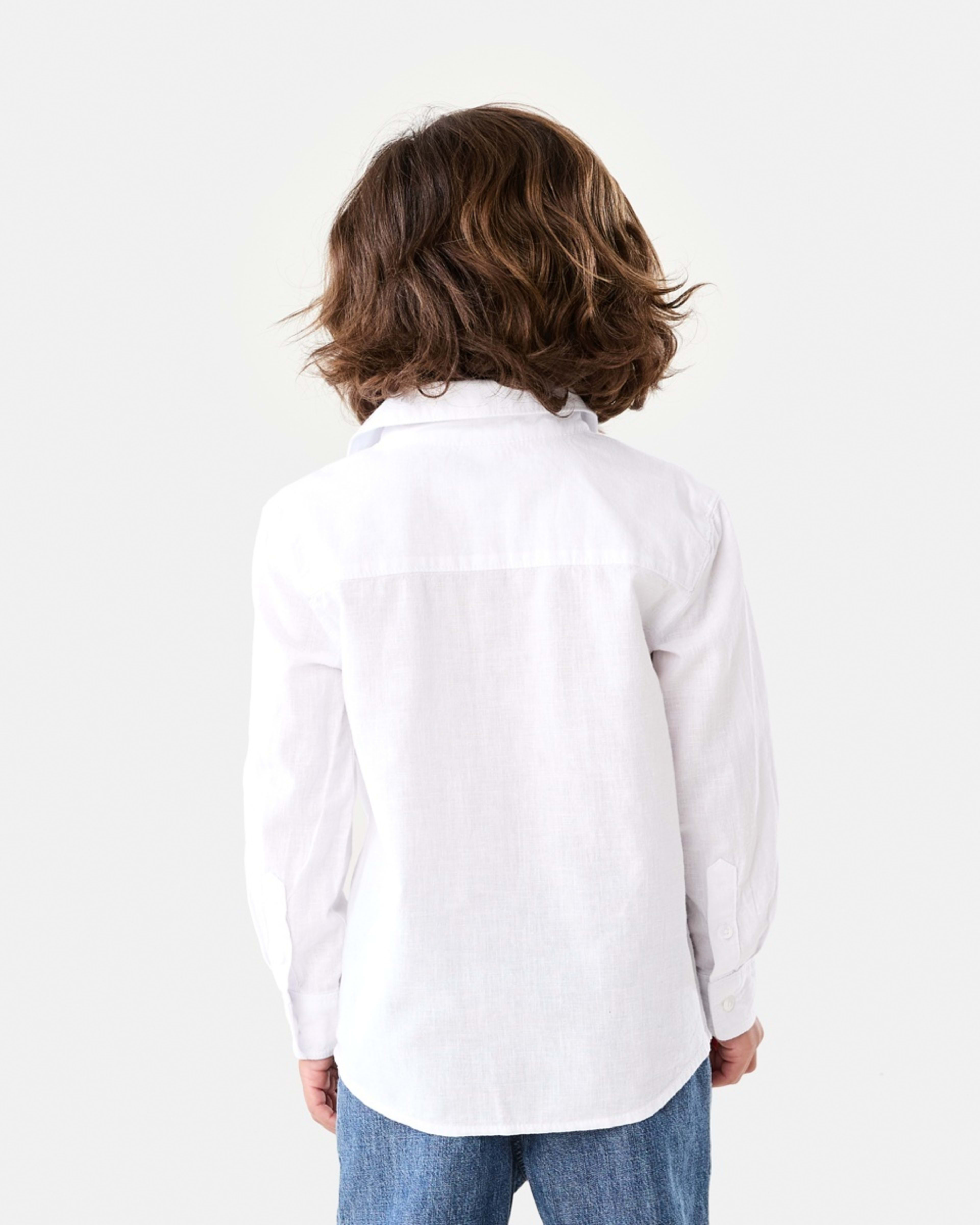 3 Long Sleeve Linen Shirt WHITE, 3 of 9