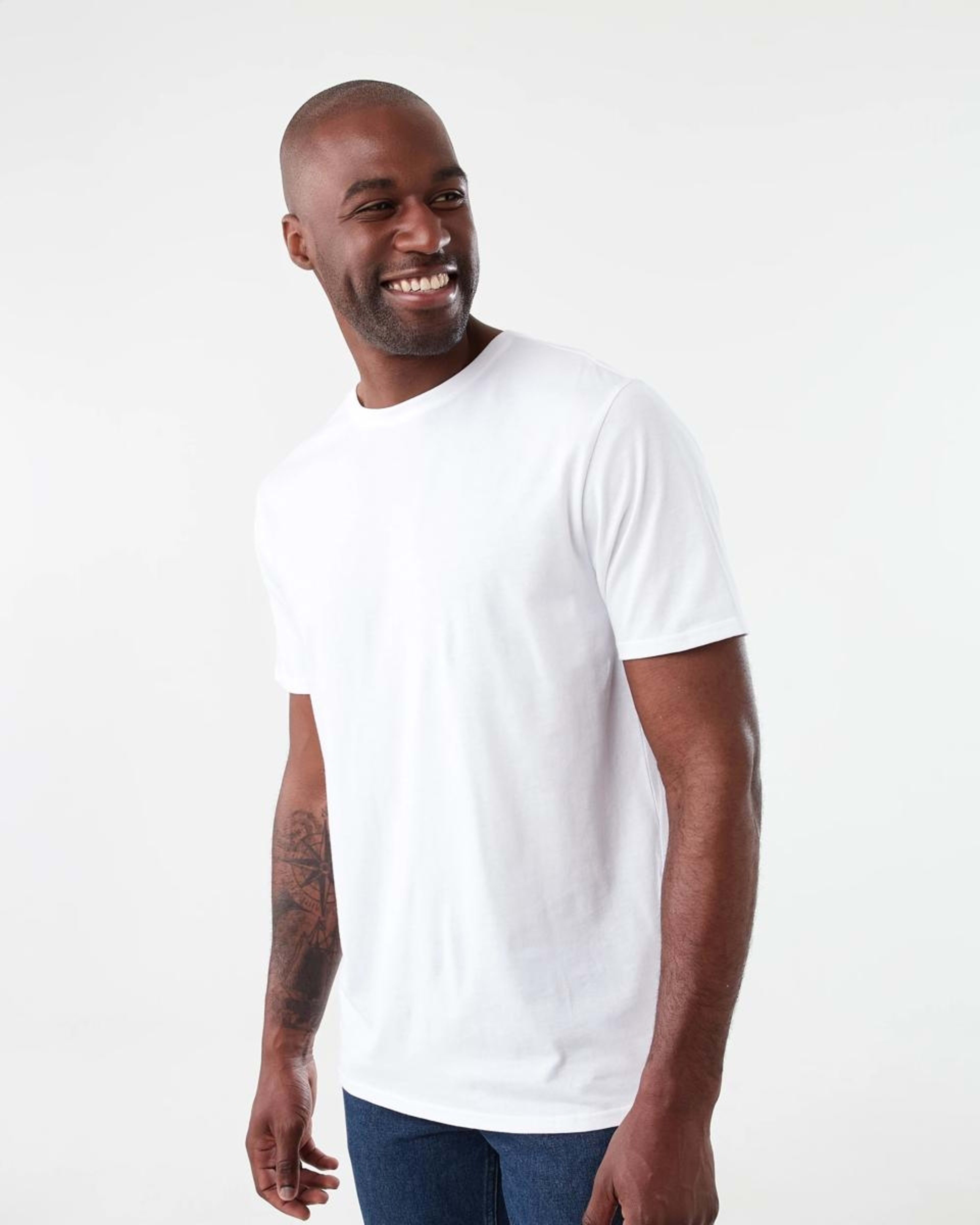 2 Plain Crew Neck T-shirt WHITE, 2 of 7