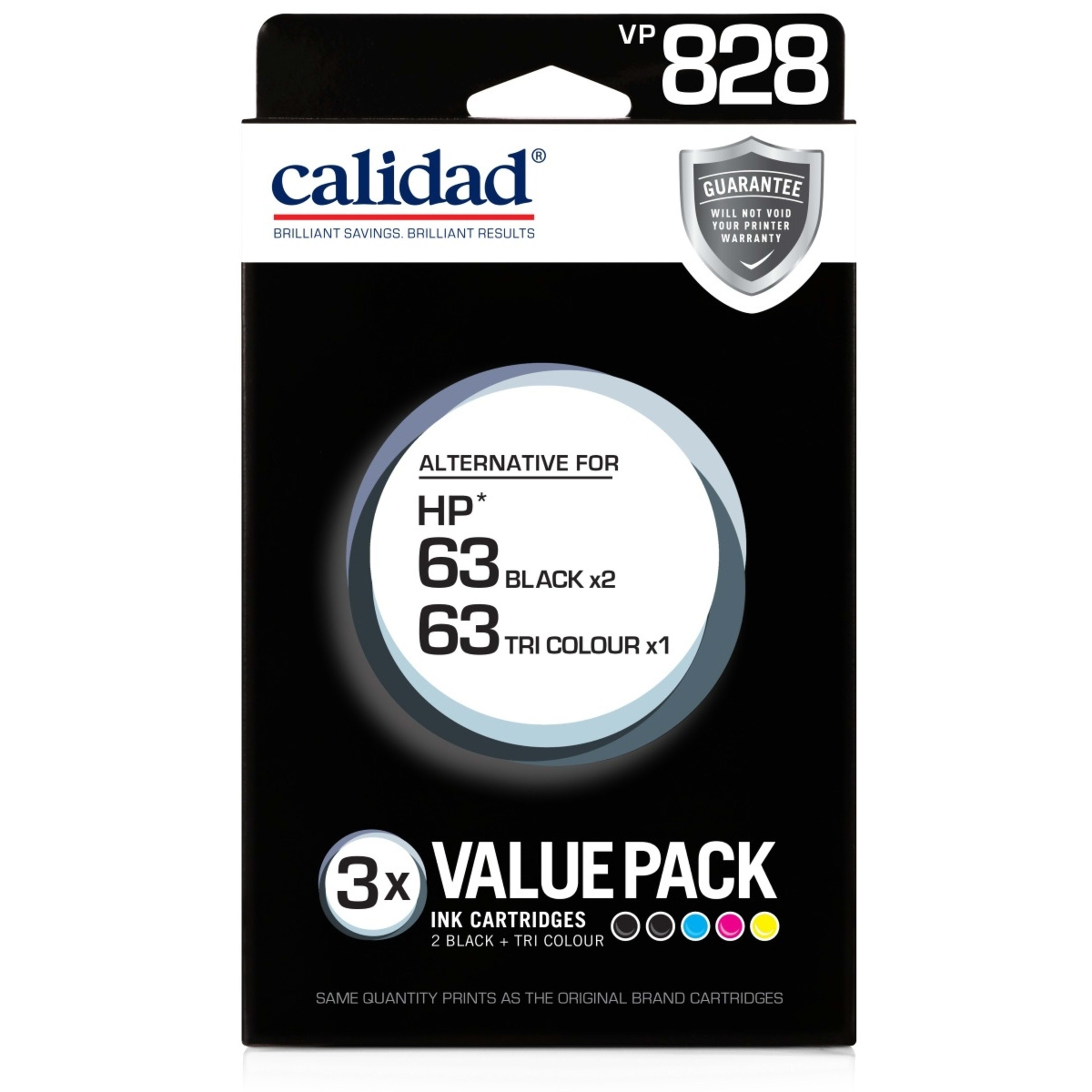 1 3 Pack Calidad HP 63 Ink Cartridges Value Pack