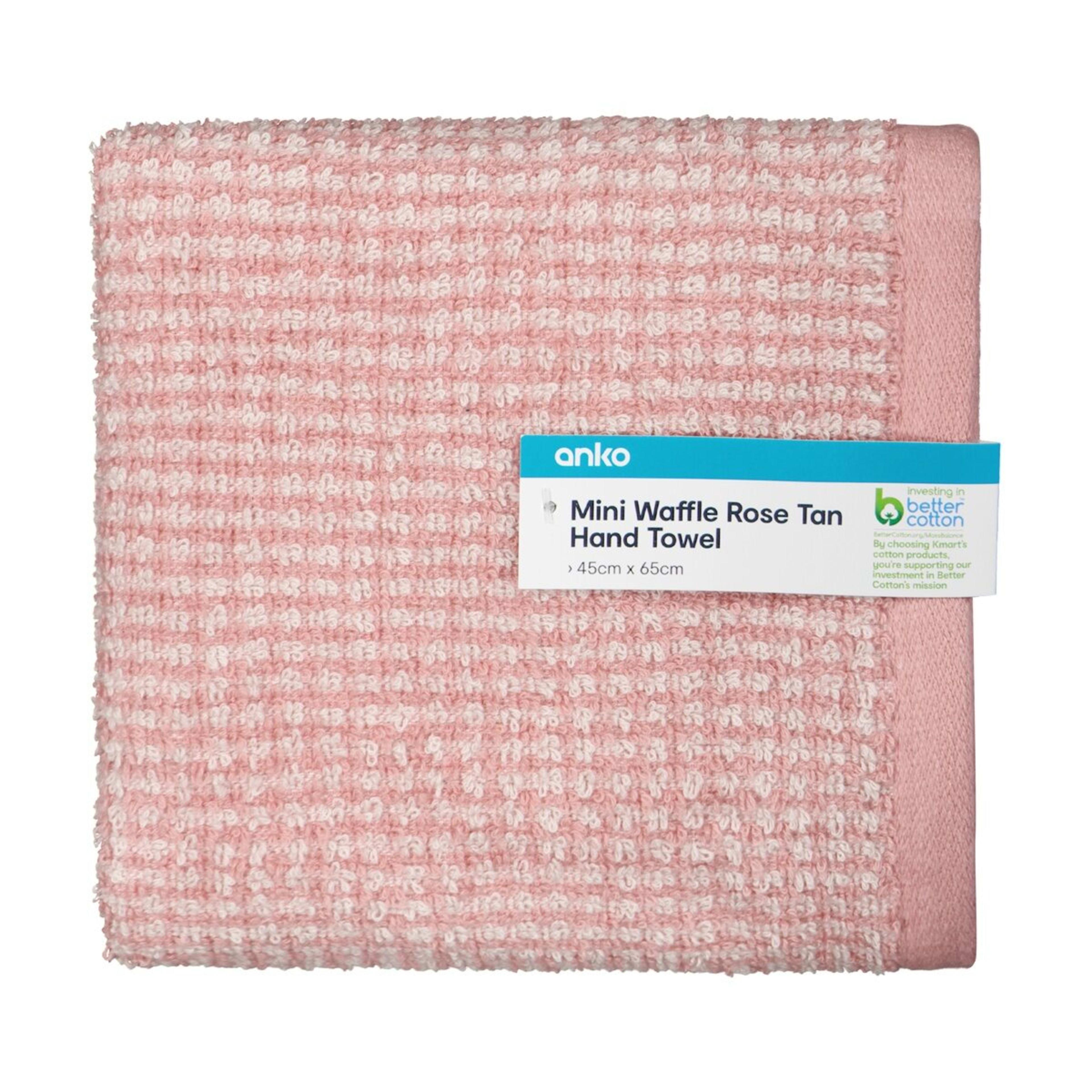 5 Mini Waffle Cotton Hand Towel - Rose Tan, 5 of 6