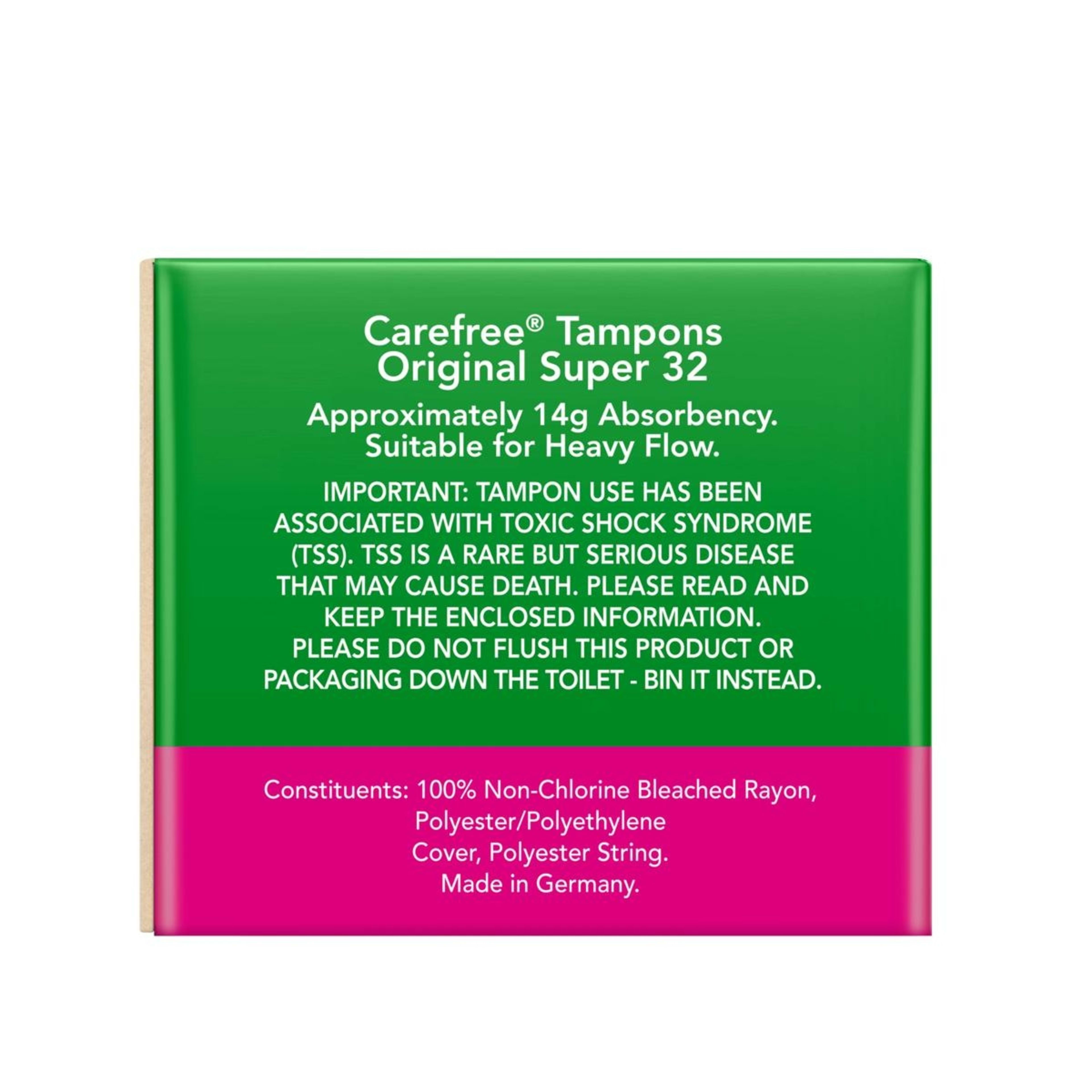 5 32 Pack Carefree Original Super Tampons, 5 of 8