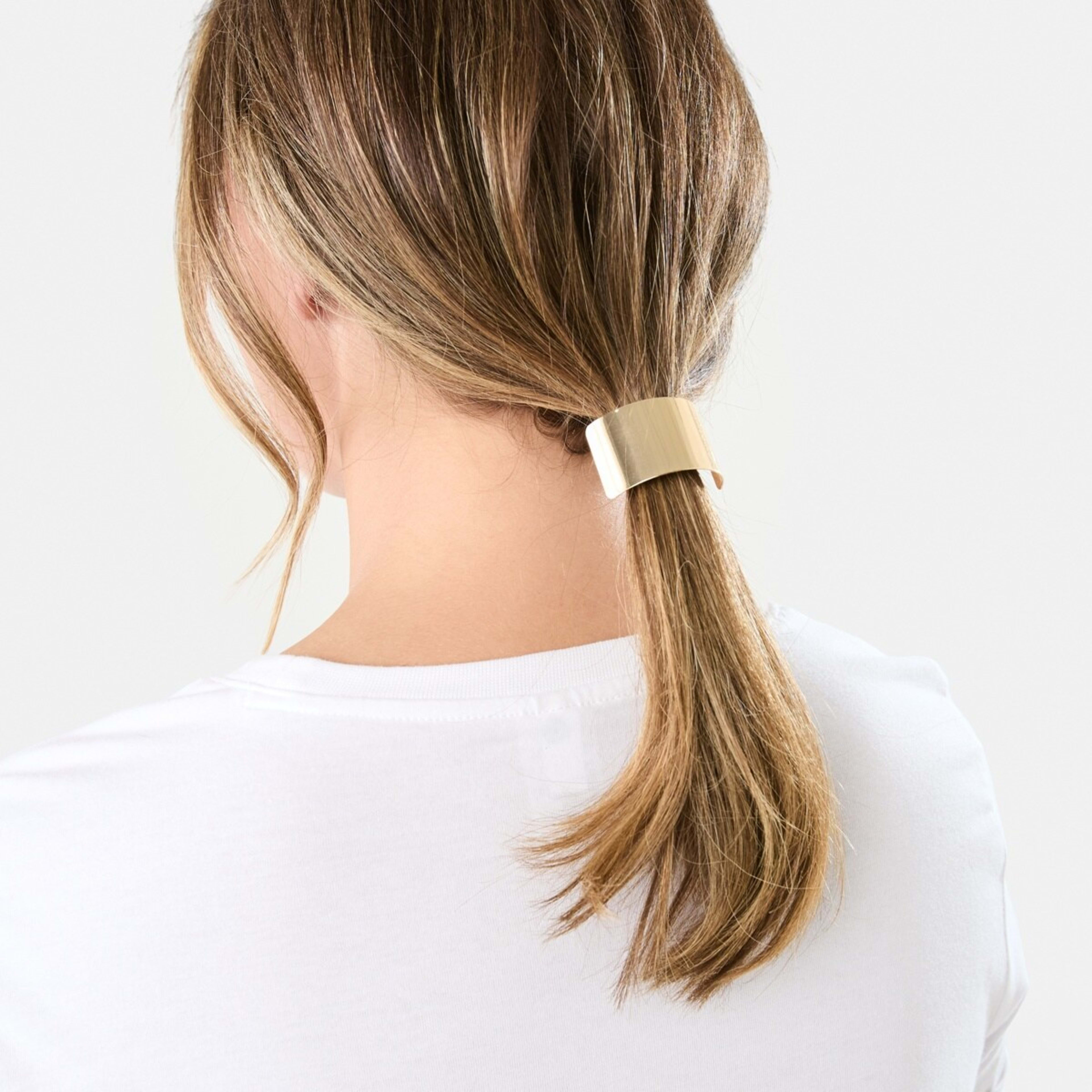 4 3 Pack Metal Hair Ties - Gold Tone and Black, 4 of 5