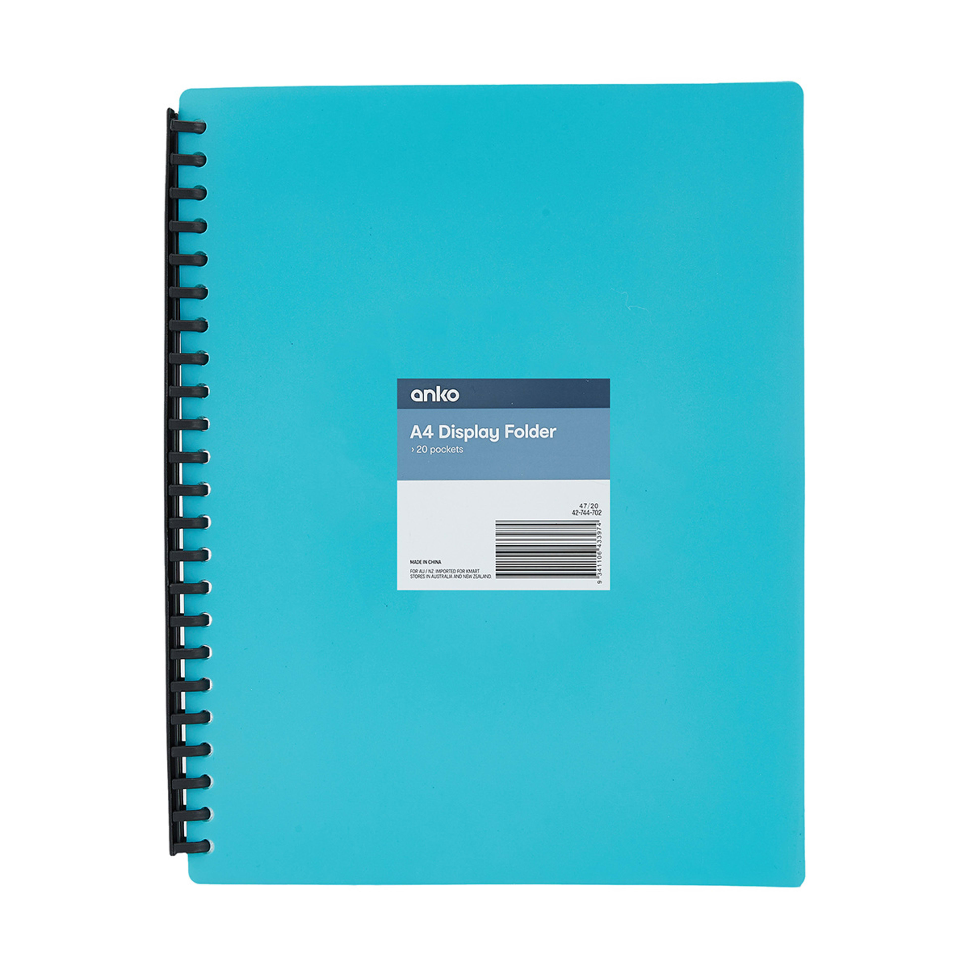 A4 Display Folder Teal Kmart