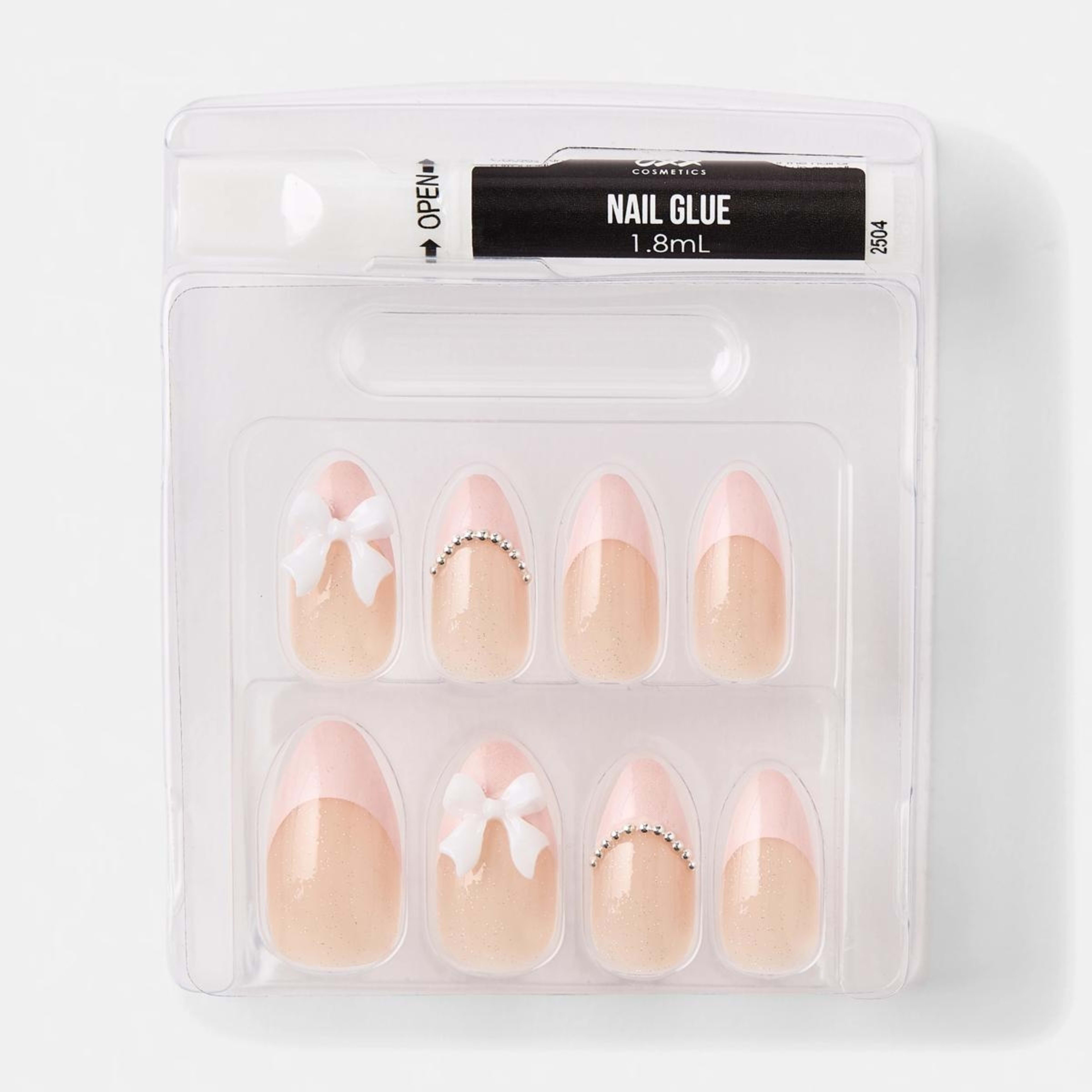 3 OXX Cosmetics 24 Pack Artificial Nails with Adhesive - Stiletto Shape, 3D Bow, 3 of 5